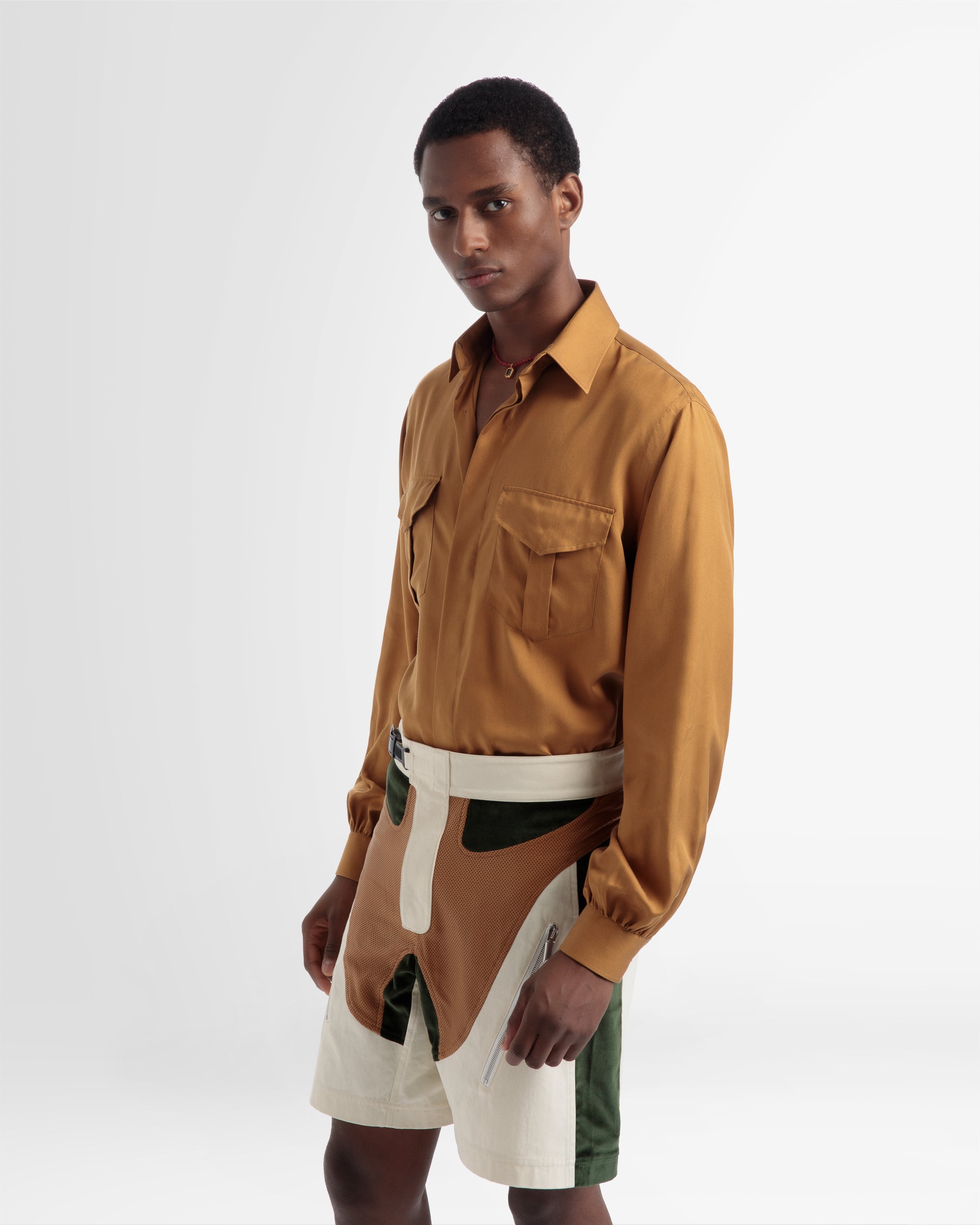 Pocket Front Silk Shirt In Desert - Men's - Bally - 02