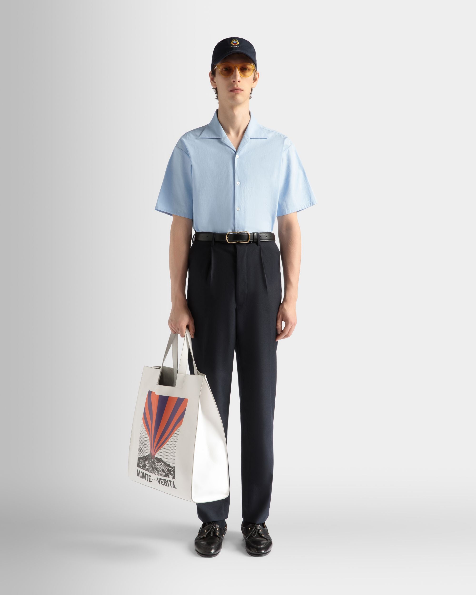 Shirt In Light Blue Cotton - Men's - Bally - 02