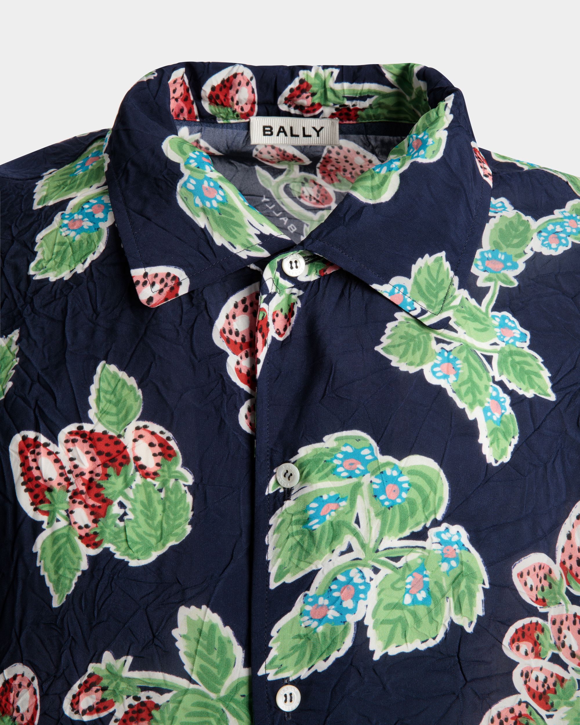 Printed Shirt in Strawberry Print Fluid Poplin - Men's - Bally - 02