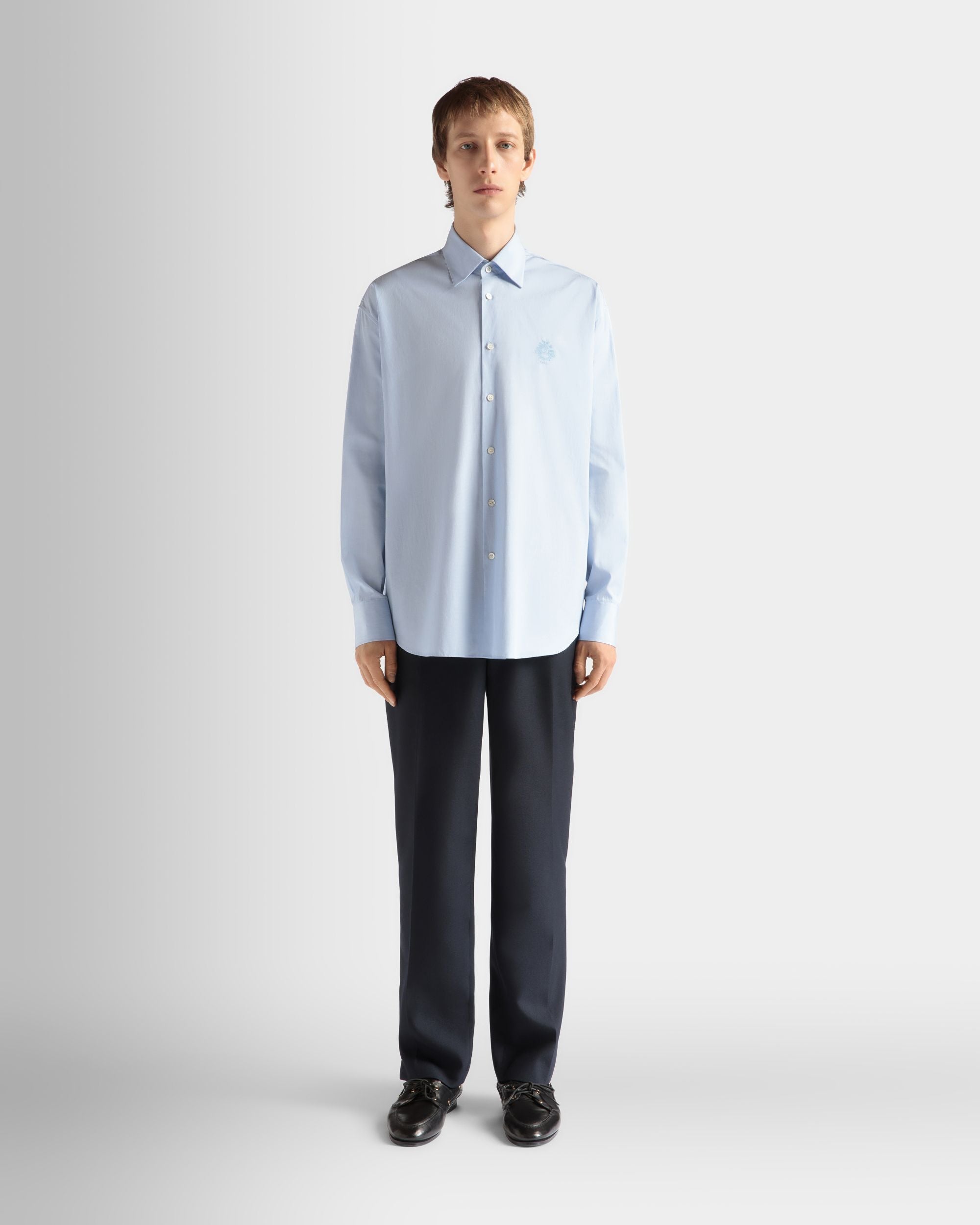 Shirt in Light Blue Cotton - Men's - Bally - 02