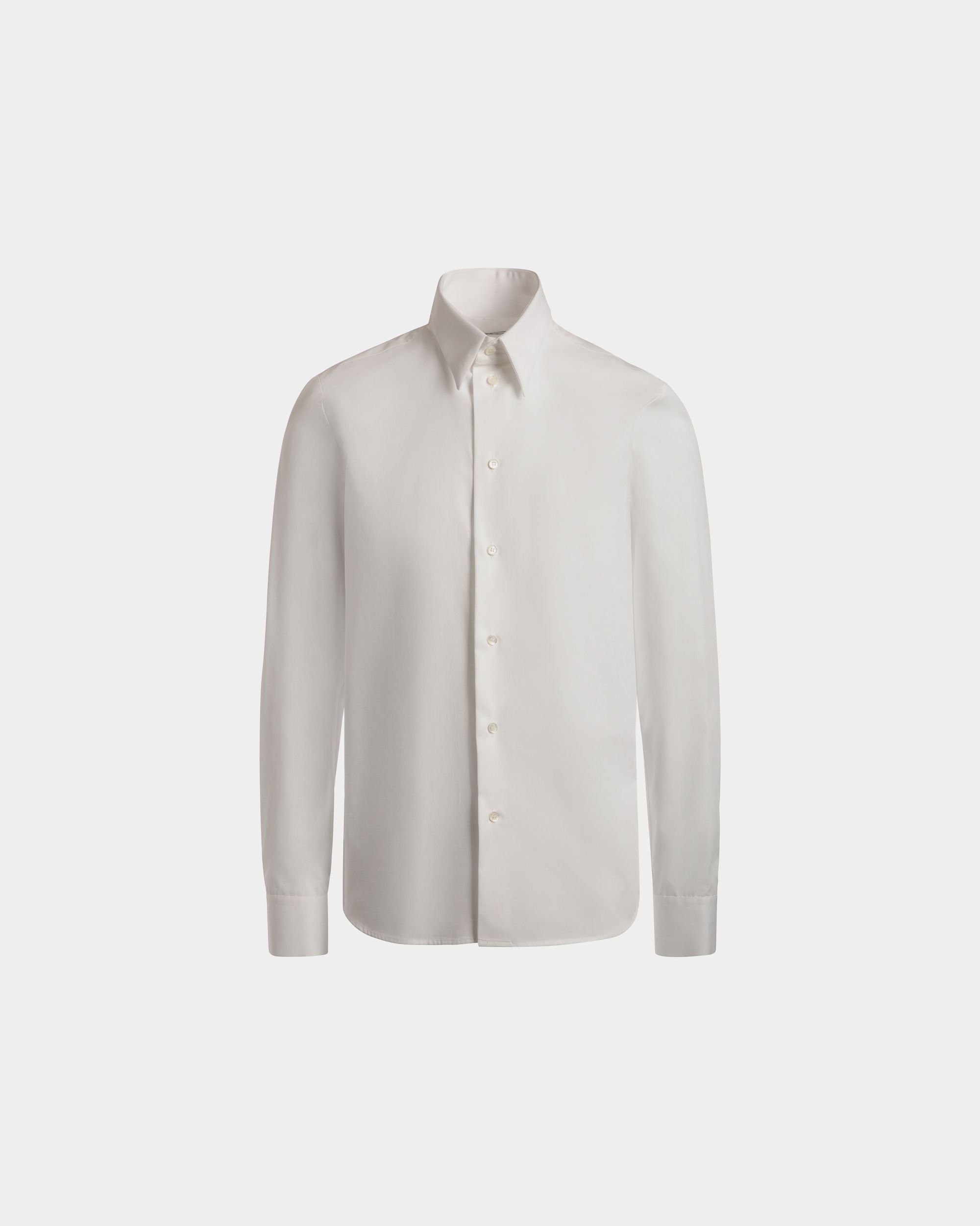 Long Sleeve Shirt In White Cotton - Men's - Bally - 01