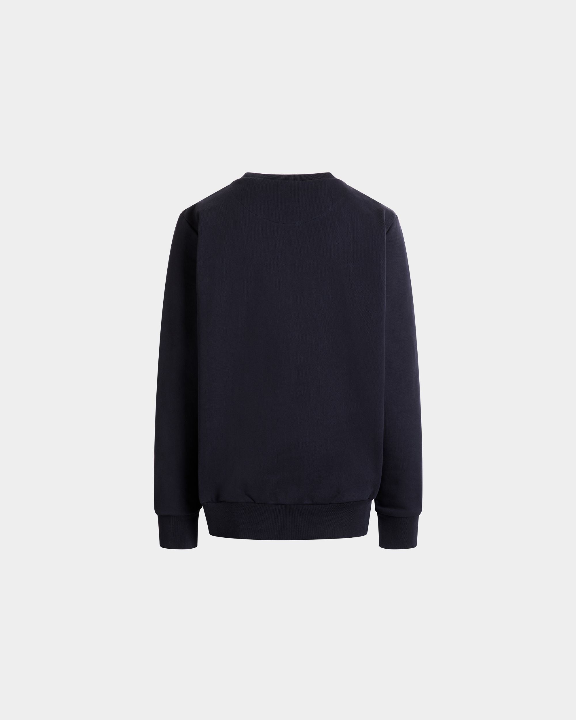 Crewneck Sweatshirt in Navy Blue Cotton - Men's - Bally - 07