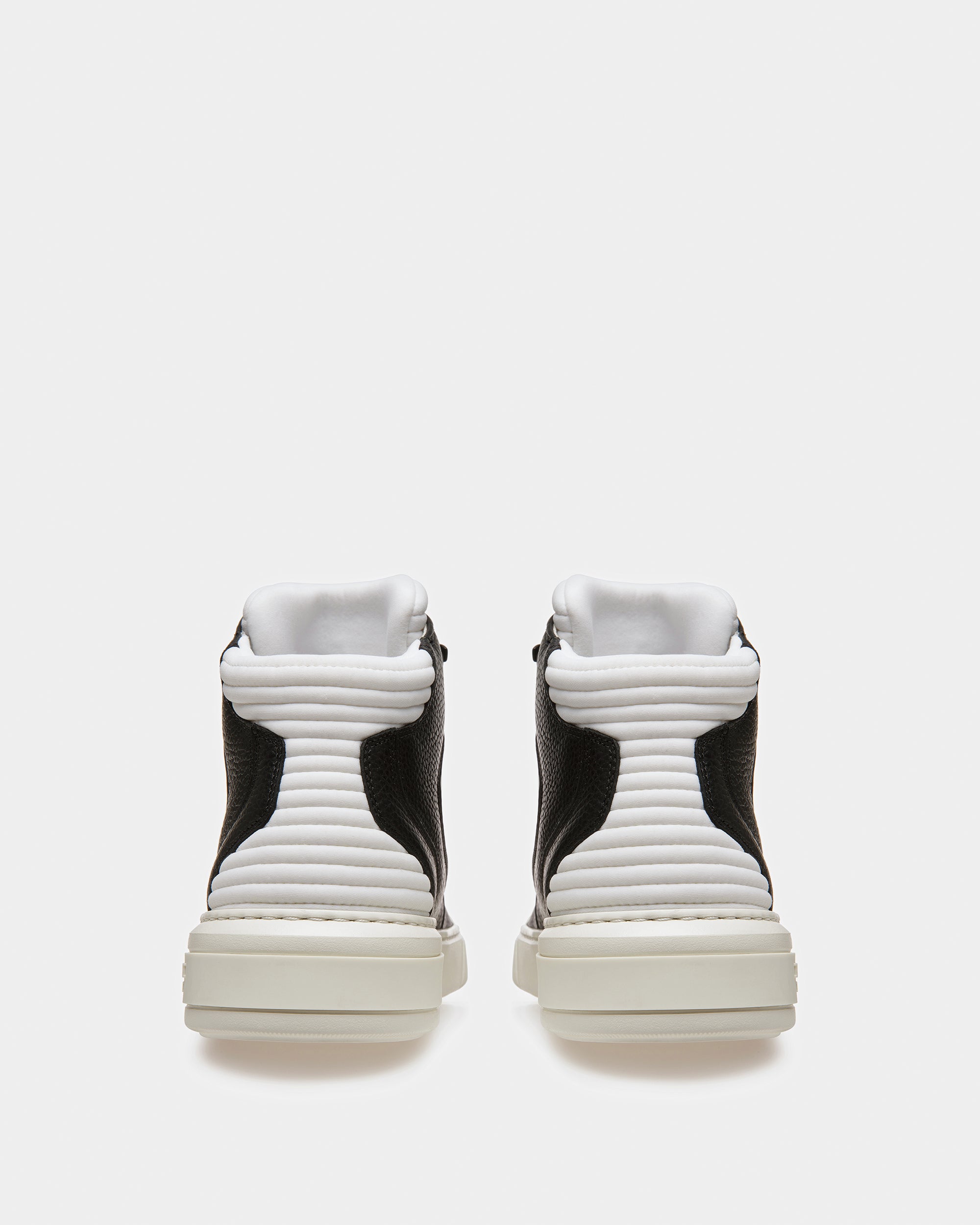 Martyn Leather And Fabric Sneakers In Black And White - Men's - Bally - 04