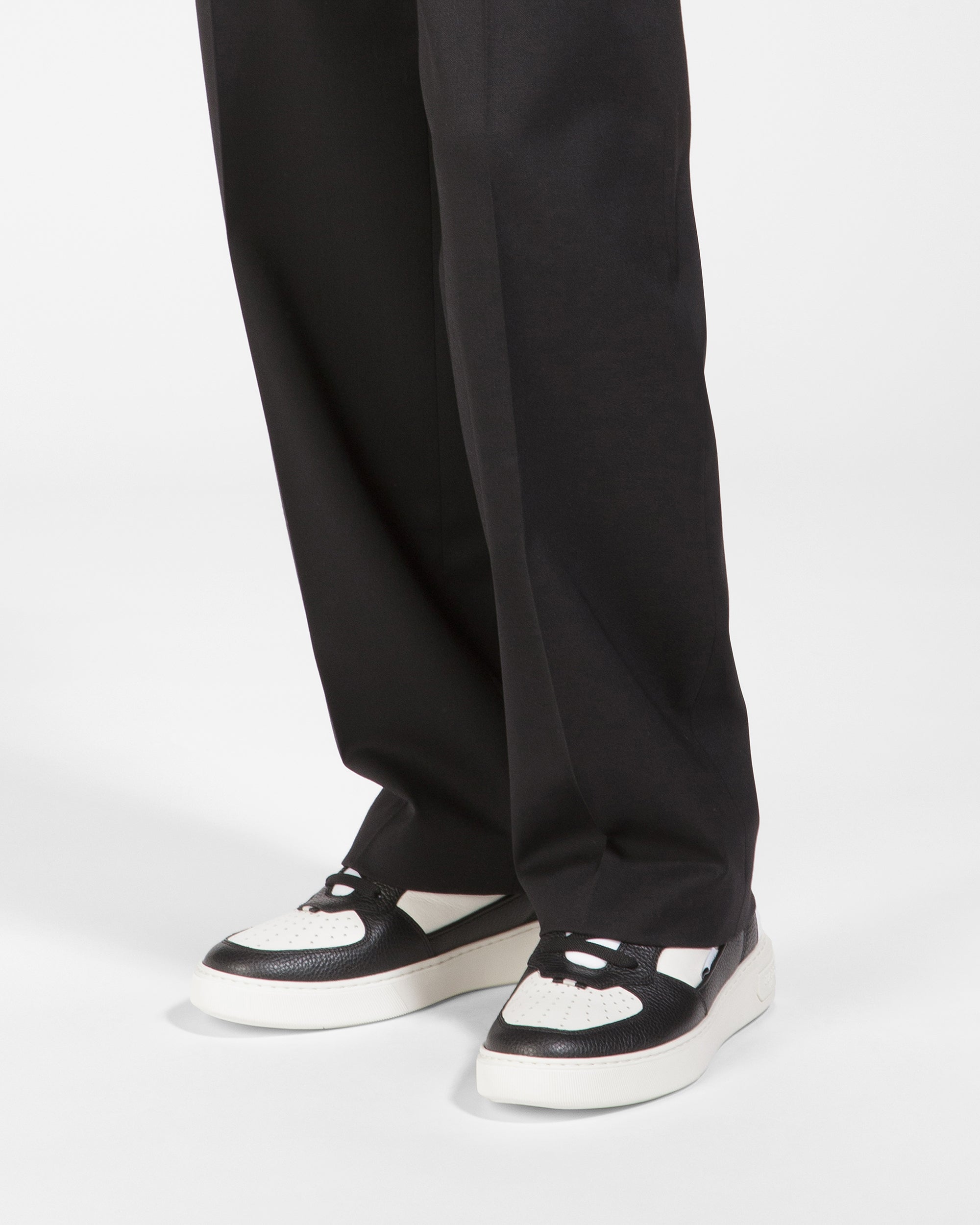 Martyn Leather And Fabric Sneakers In Black And White - Men's - Bally - 07