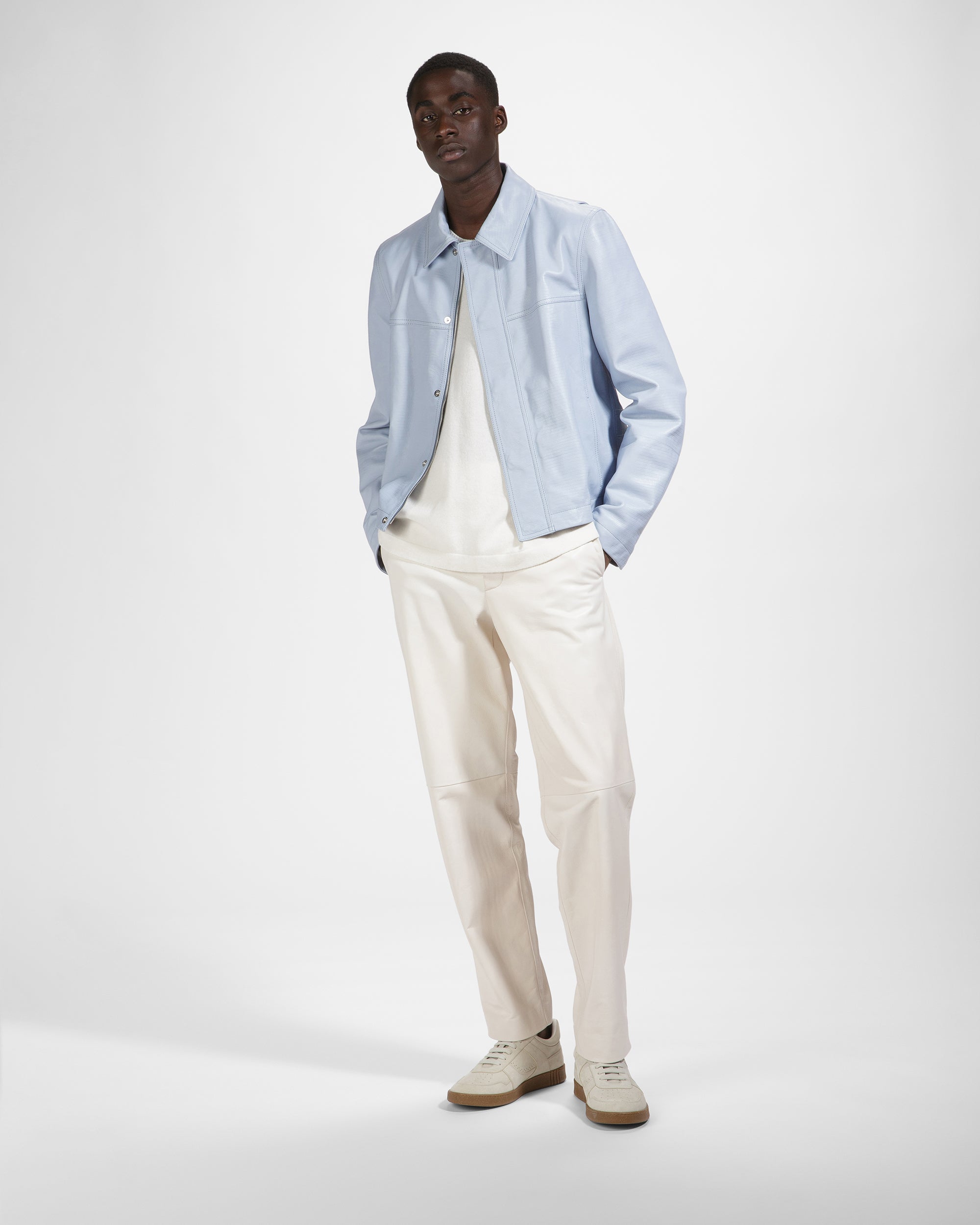 Weky Leather Sneakers In Dusty White - Men's - Bally - 03