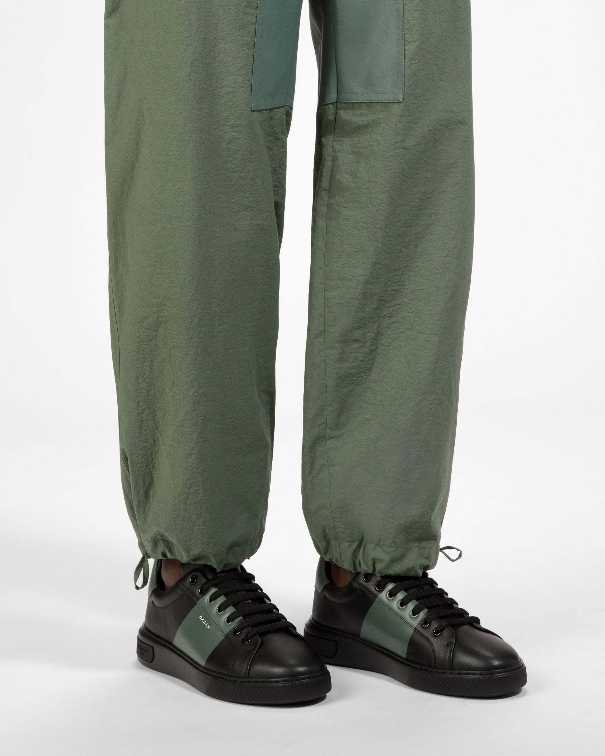 Mitty Leather Sneakers In Black & Green - Men's - Bally - 03