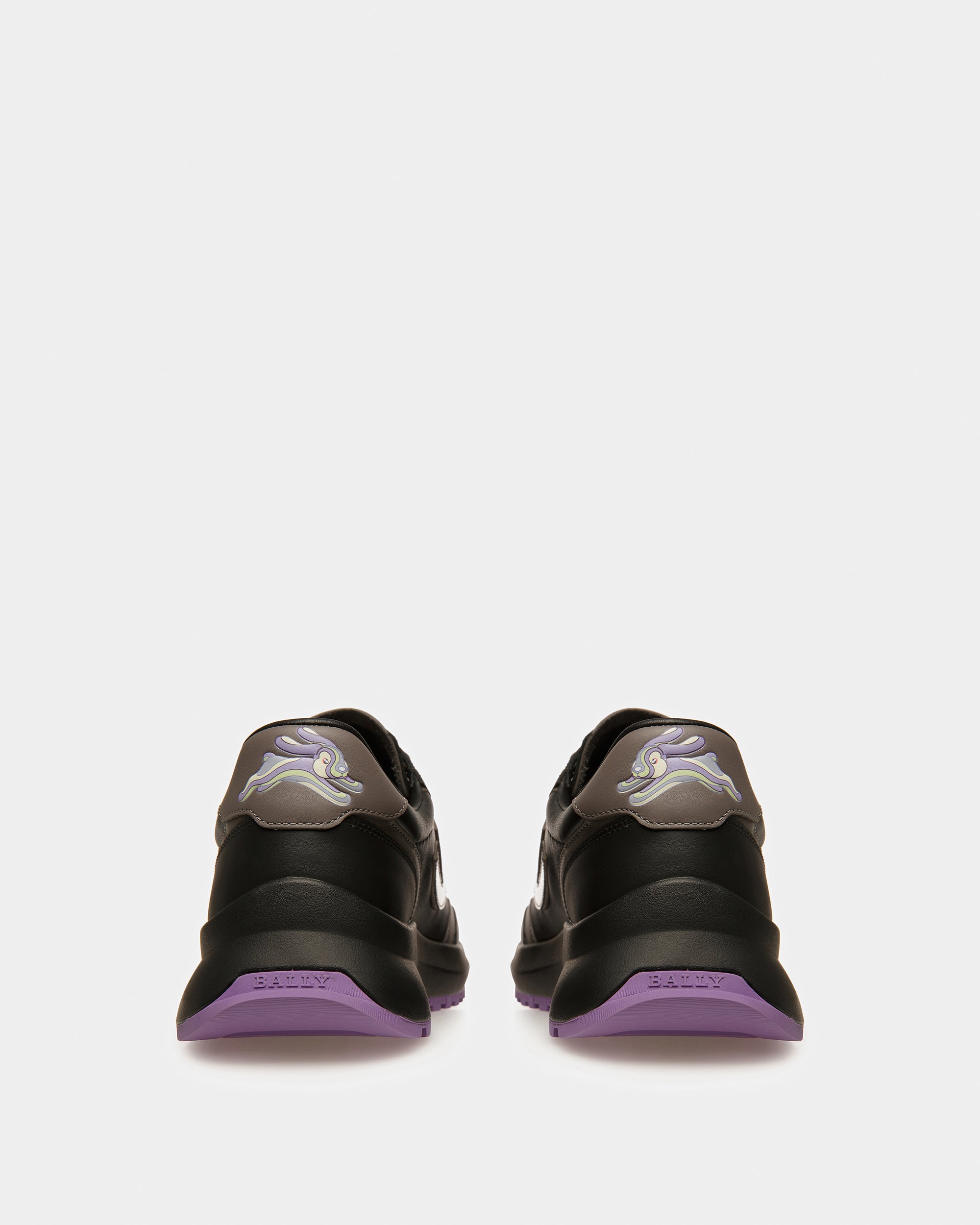 Demmy Leather Sneakers In Black And Dark Mineral - Men's - Bally - 04