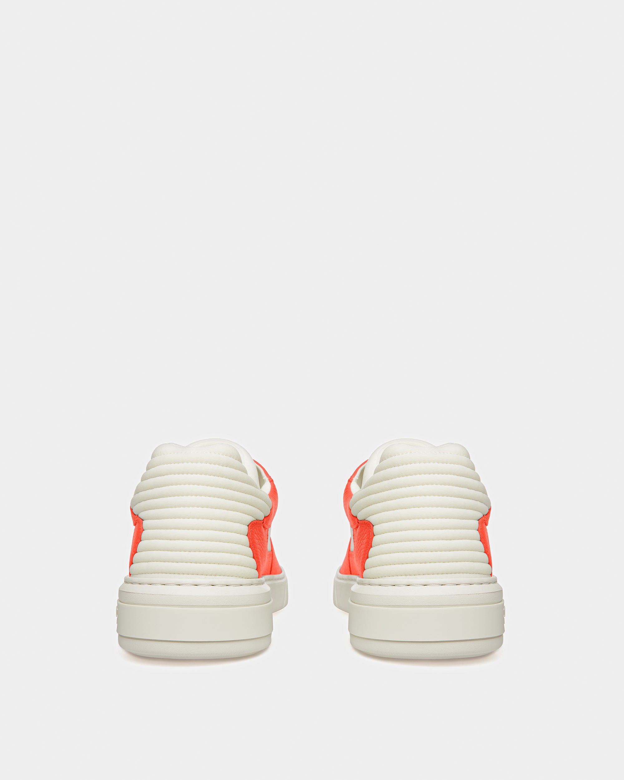 Mark Leather Sneakers In Orange And White - Men's - Bally - 04