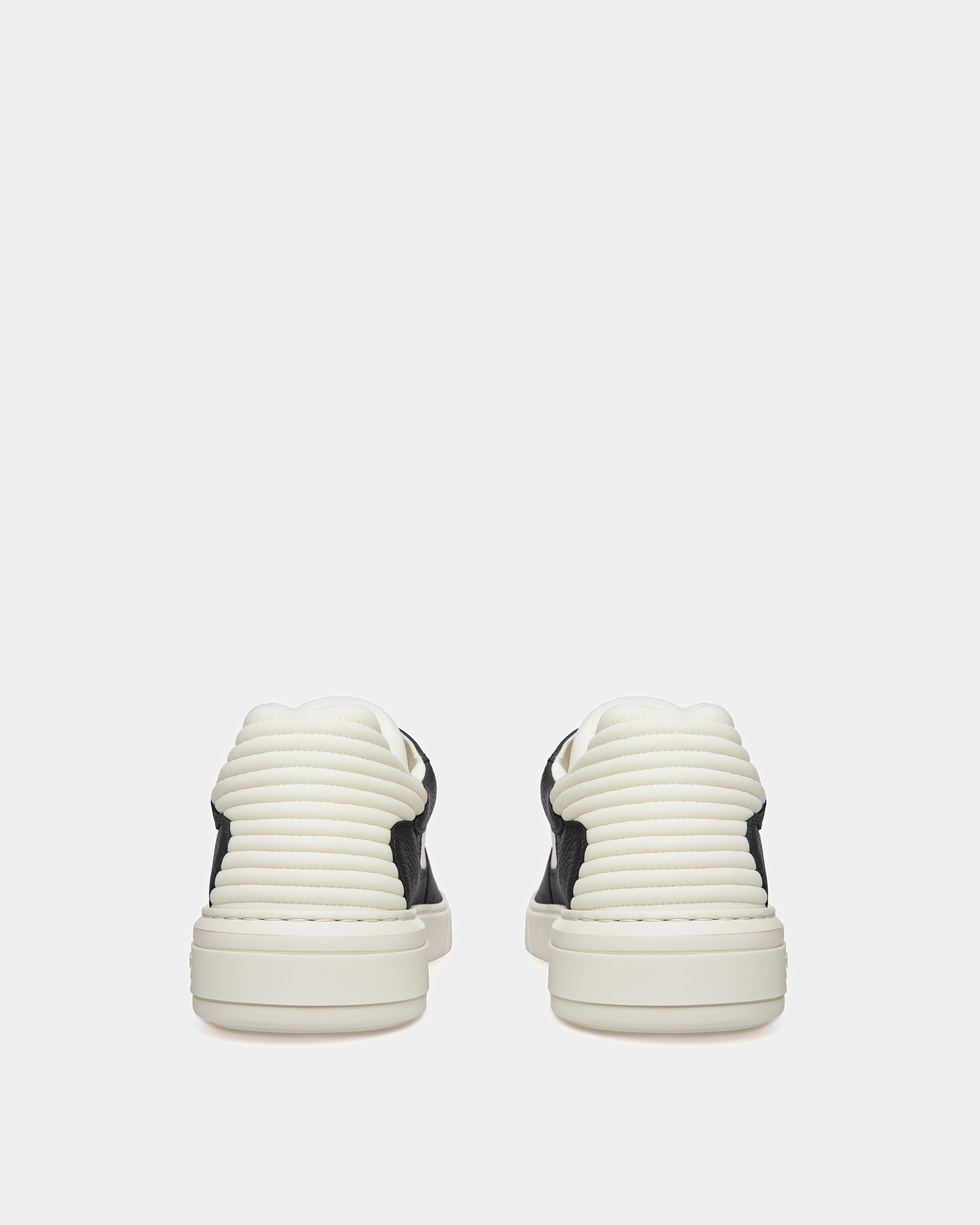 Mark Leather And Fabric Sneakers In Black And White - Men's - Bally - 04