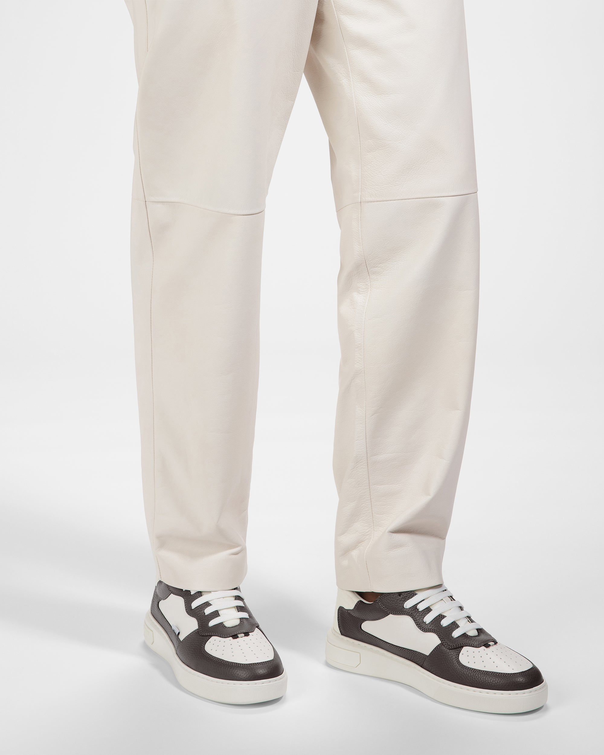 Mark Leather And Fabric Sneakers In Black And White - Men's - Bally - 07