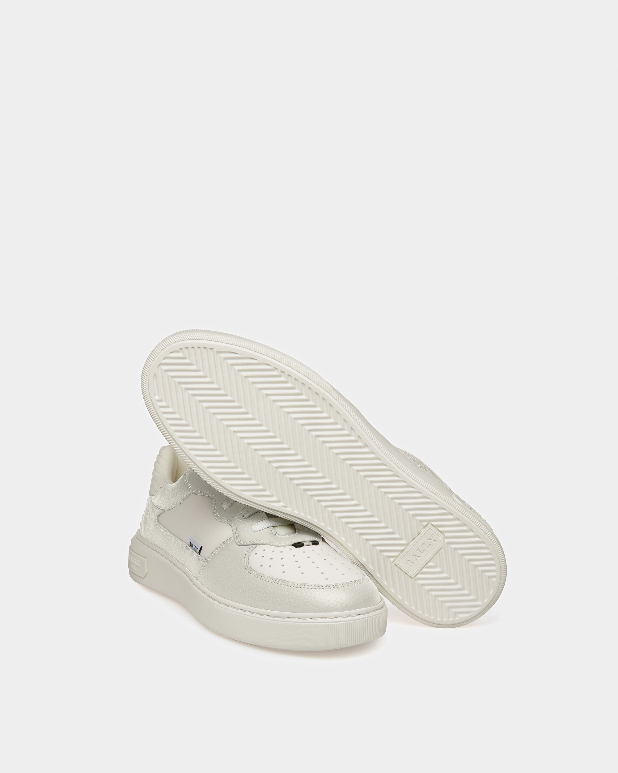 Mark Leather And Fabric Sneakers In White - Men's - Bally - 04