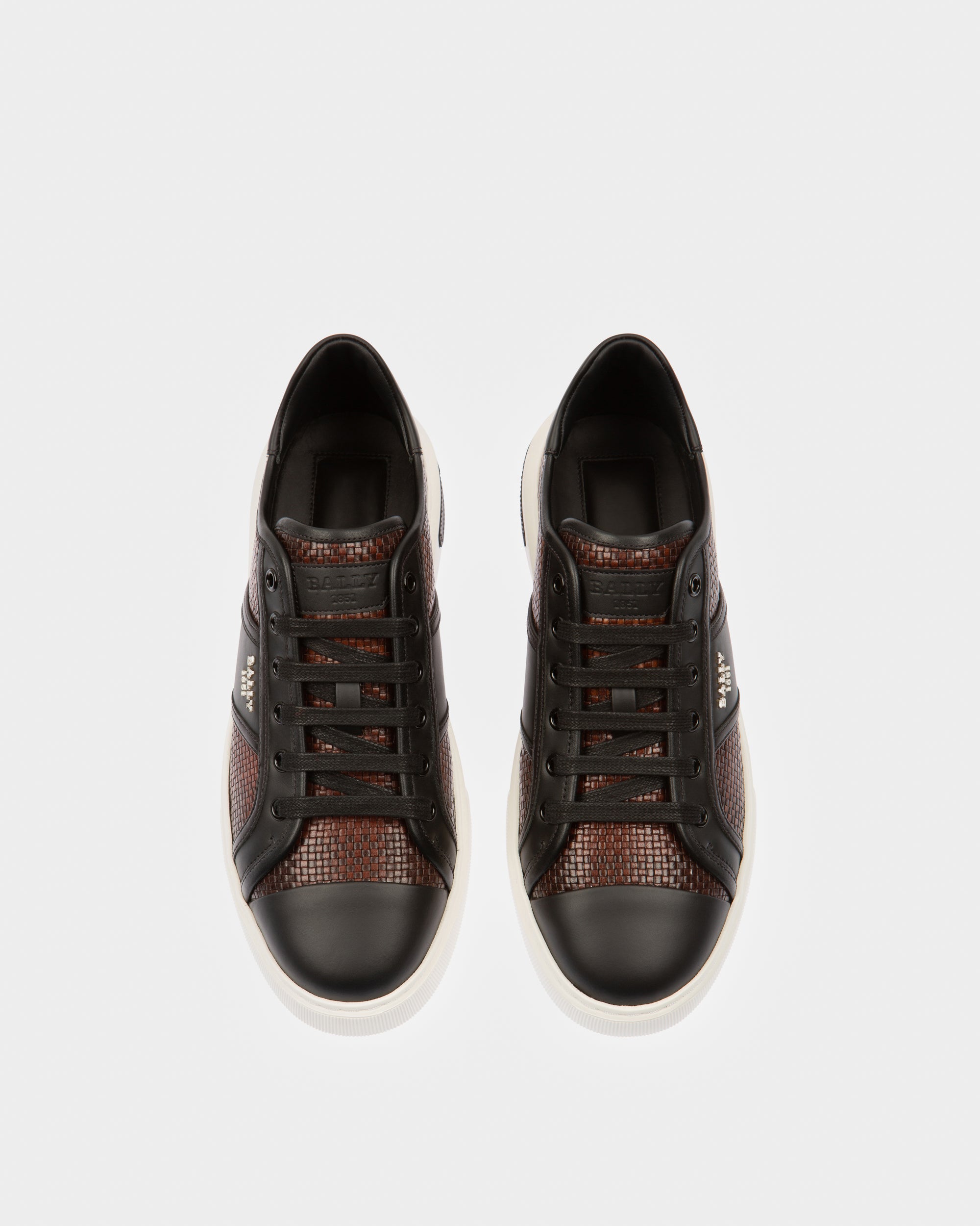 Myller Leather Sneakers In Black & Brown - Men's - Bally - 02
