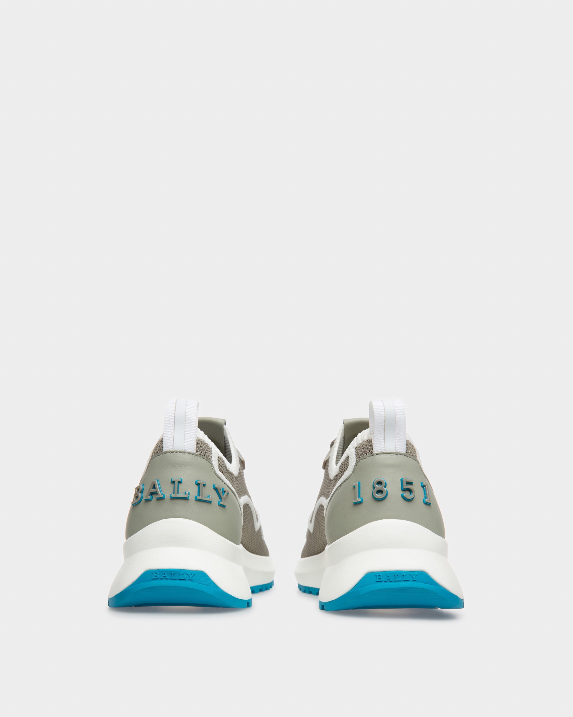 Davyn Mesh And Leather Sneakers In Grey And White - Men's - Bally - 04