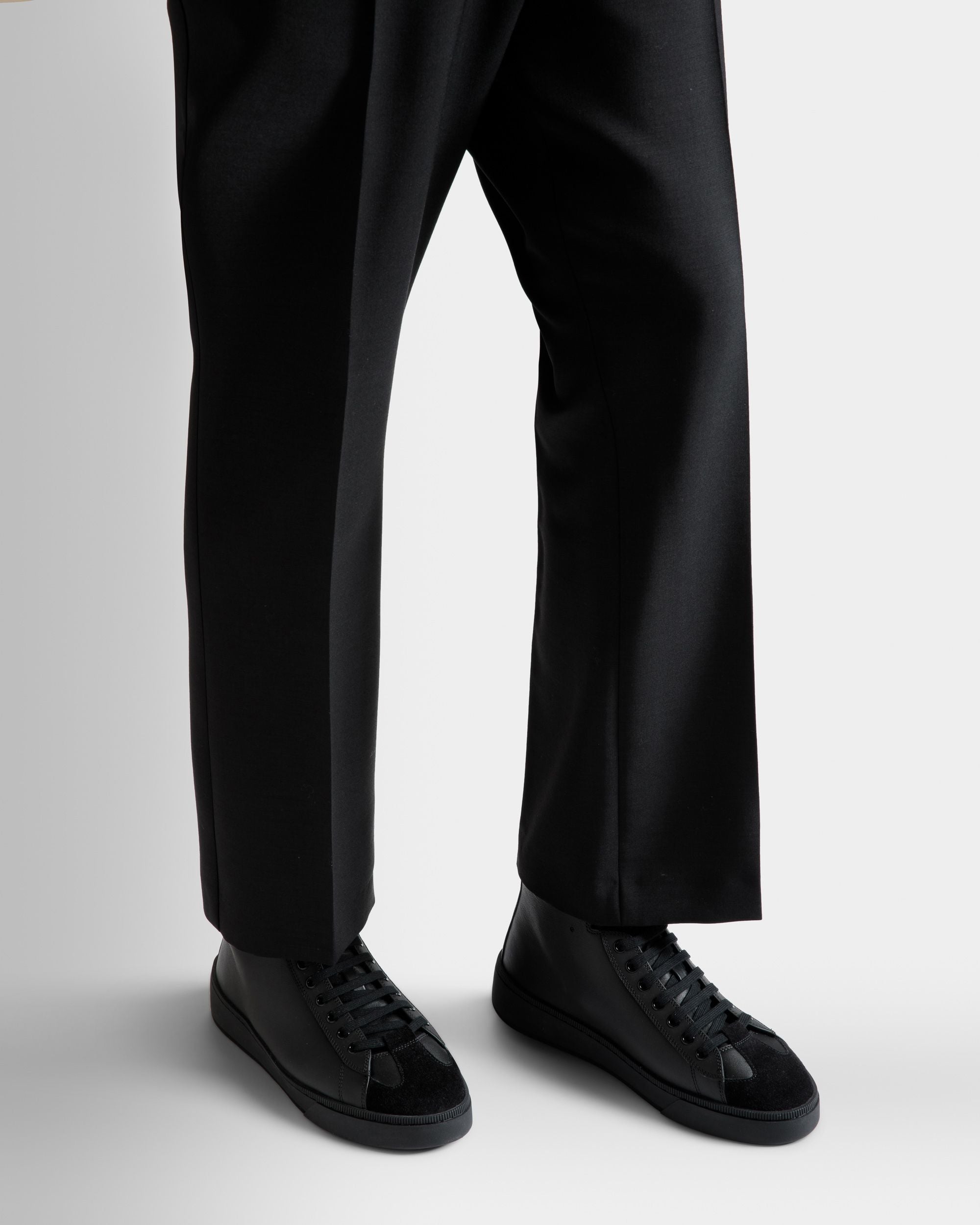 Raise Sneakers In Black And Python Print Leather - Men's - Bally - 02