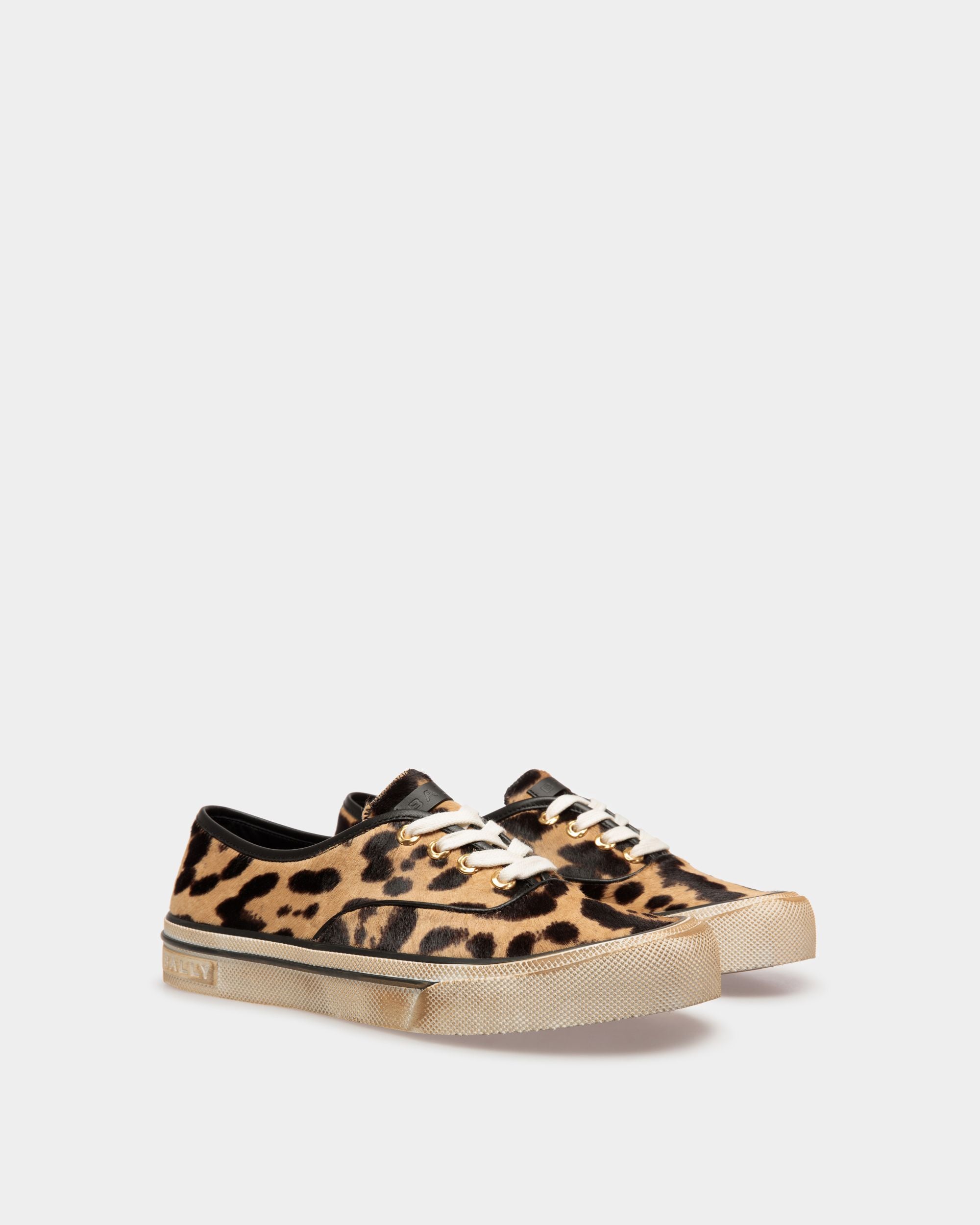 Lyder Sneakers In Brown Haircalf Leather - Men's - Bally - 02