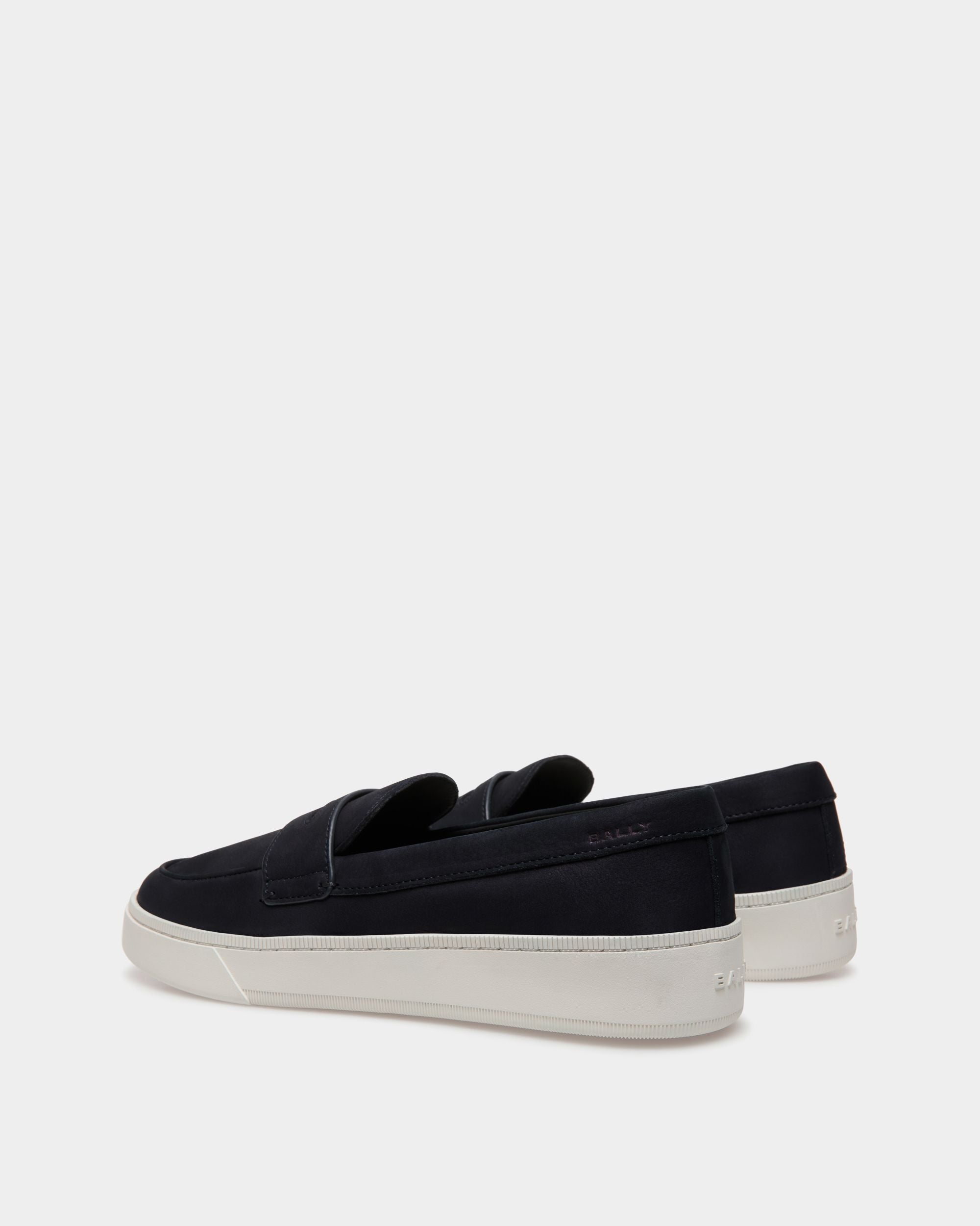 Raise Sneaker in Navy Blue Nubuck Leather - Men's - Bally - 03