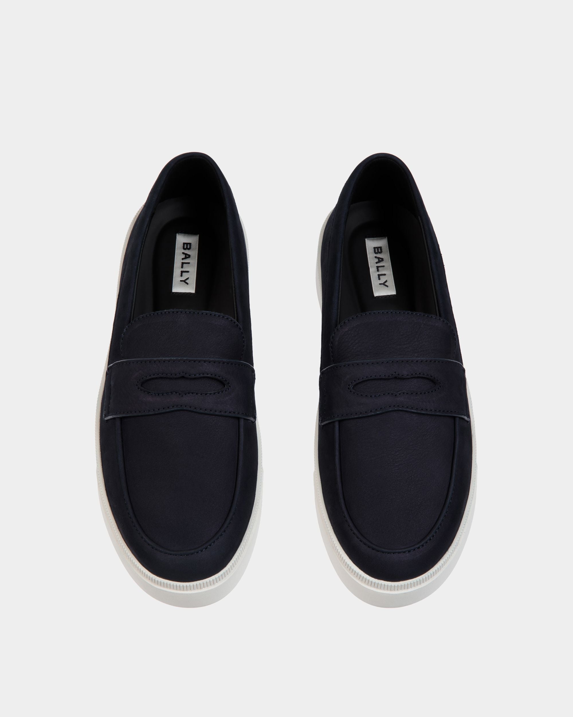 Raise Sneaker in Navy Blue Nubuck Leather - Men's - Bally - 04
