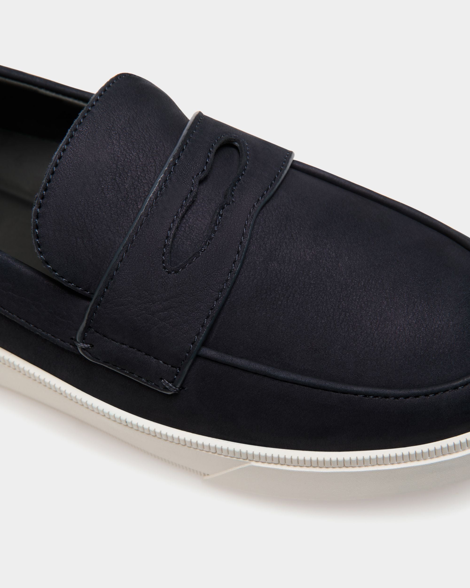 Raise Sneaker in Navy Blue Nubuck Leather - Men's - Bally - 05