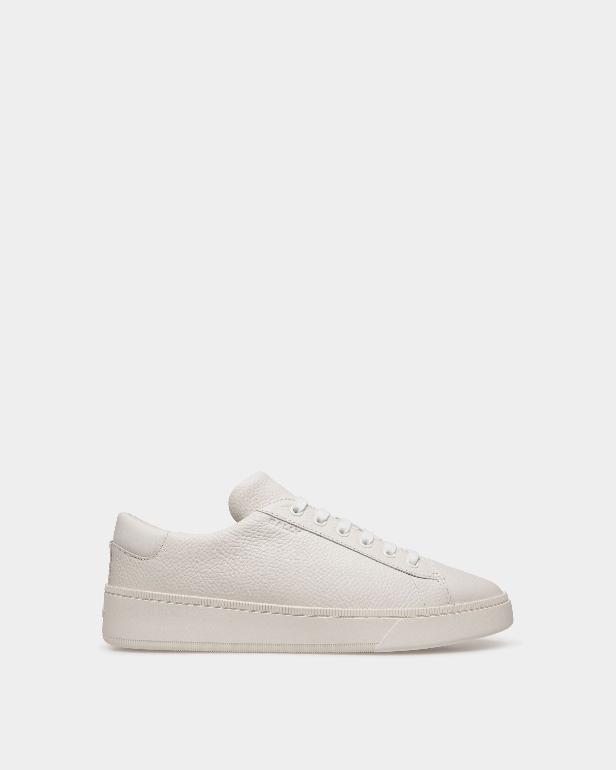 Raise Sneaker In White Grained Leather - Men's - Bally - 01
