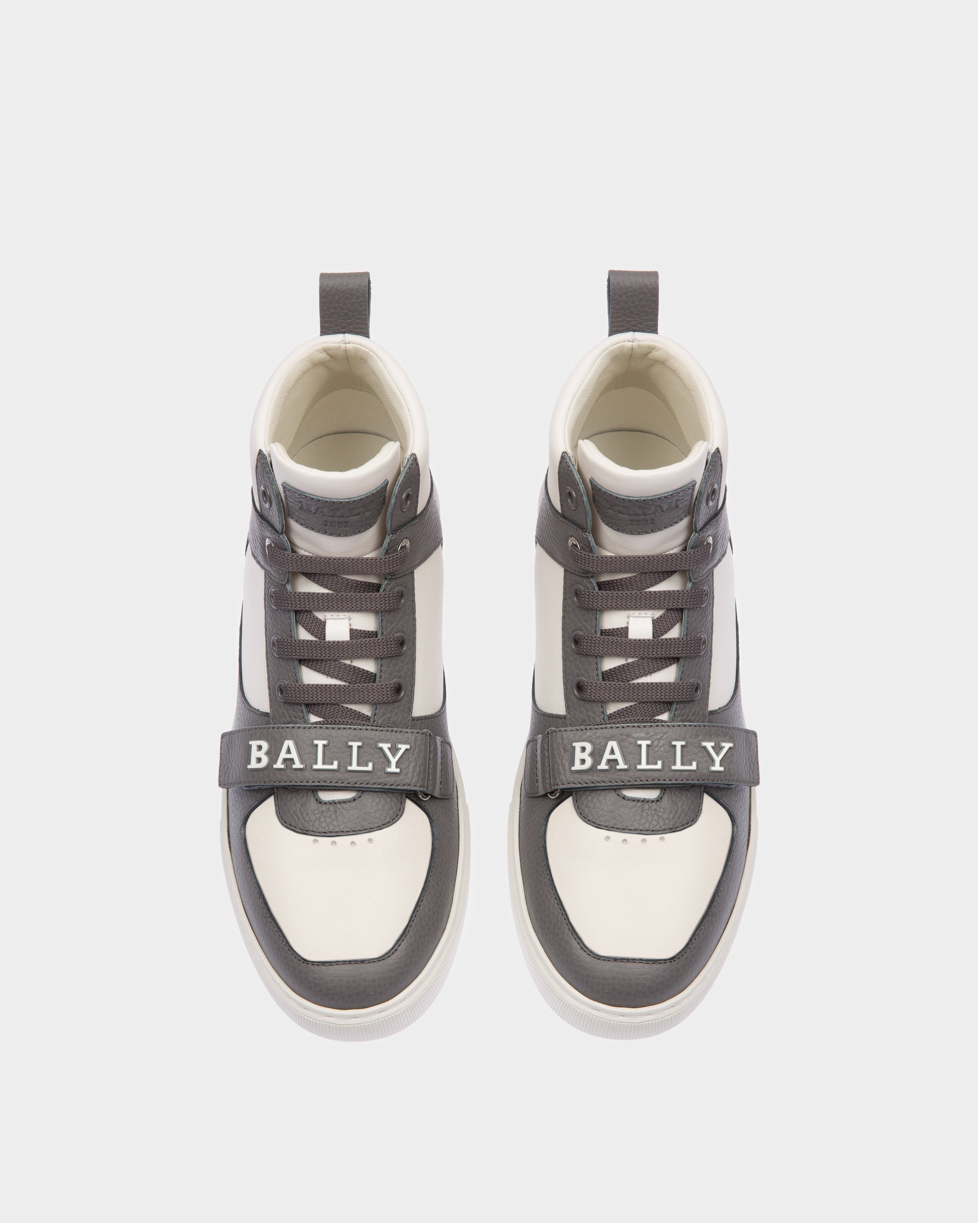 Merryk Leather Sneakers In Grey And White - Men's - Bally - 02