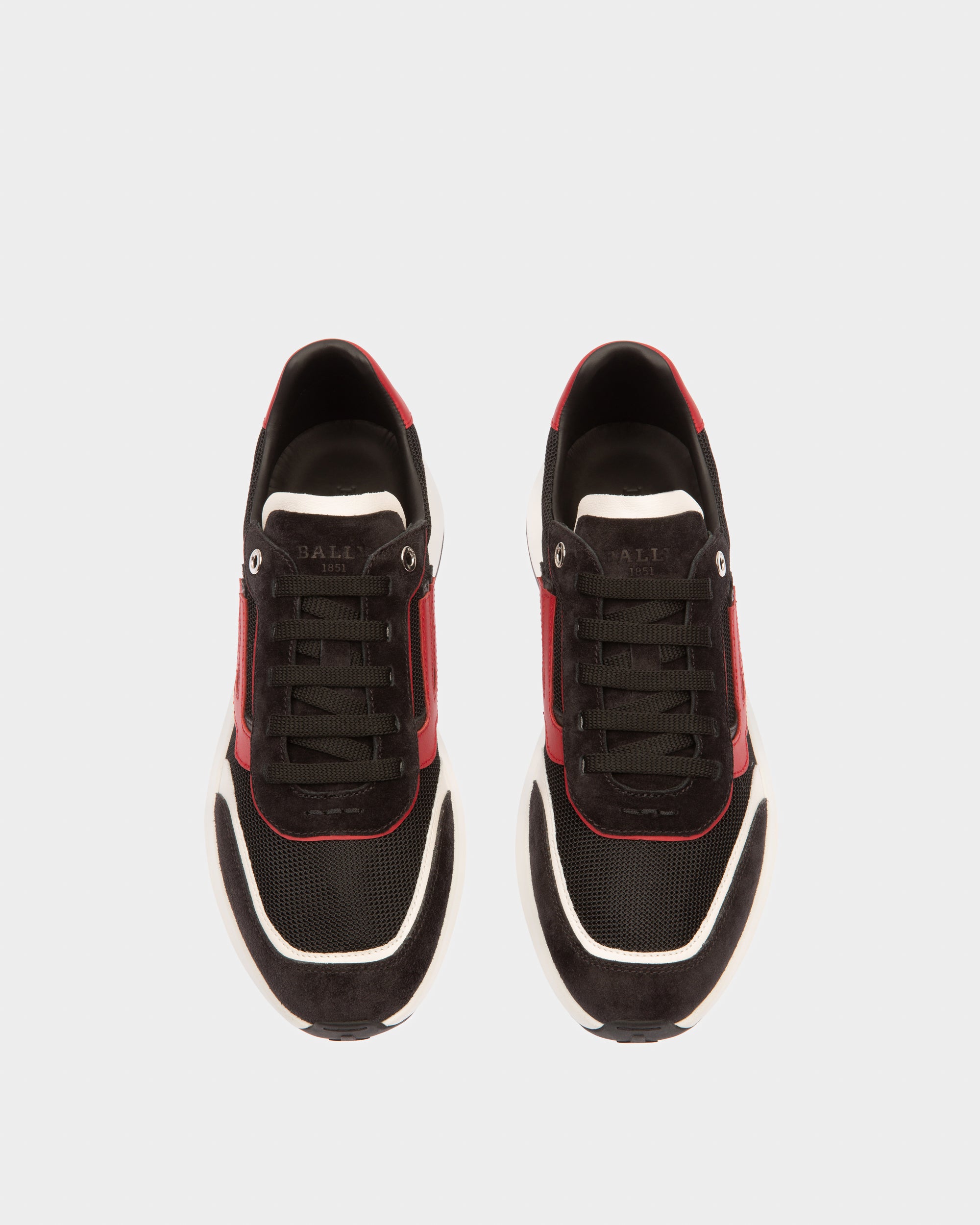 Demmy Mesh And Leather Sneakers In Black - Men's - Bally - 04