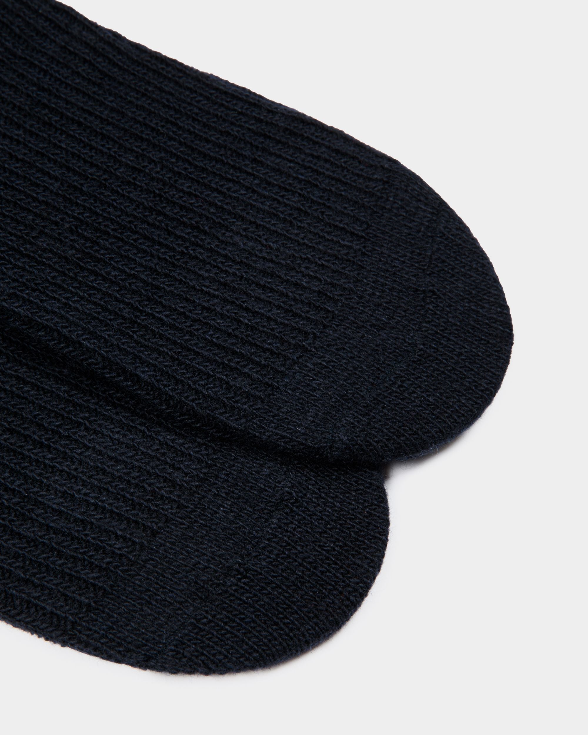 Adrien Brody Travel Collection Socks In Navy Blue Wool Blend - Men's - Bally - 02
