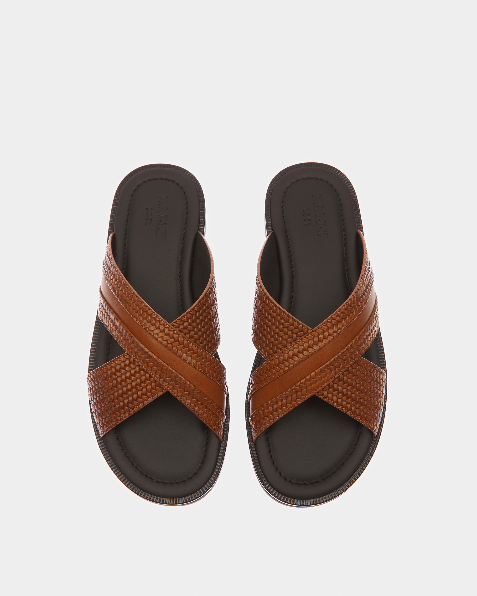 Jabil Leather Sandals In Sage - Men's - Bally - 02