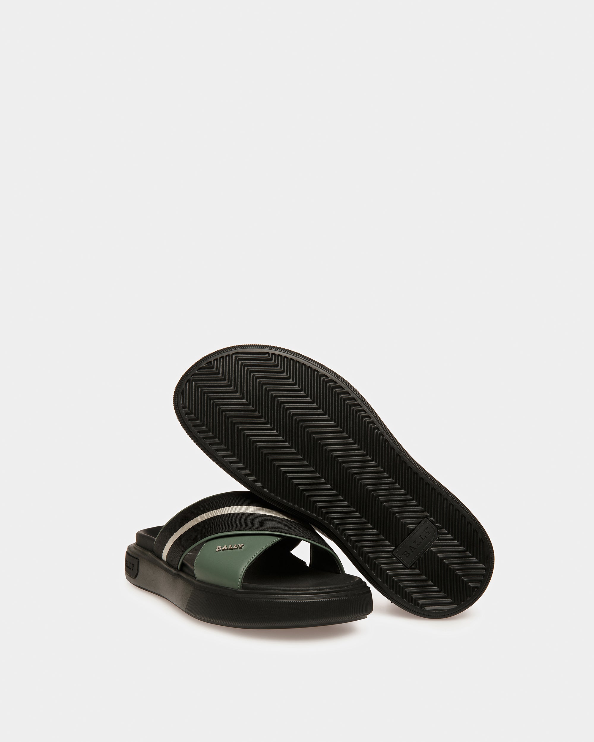 Jake Leather Sandals In Sage - Men's - Bally - 05