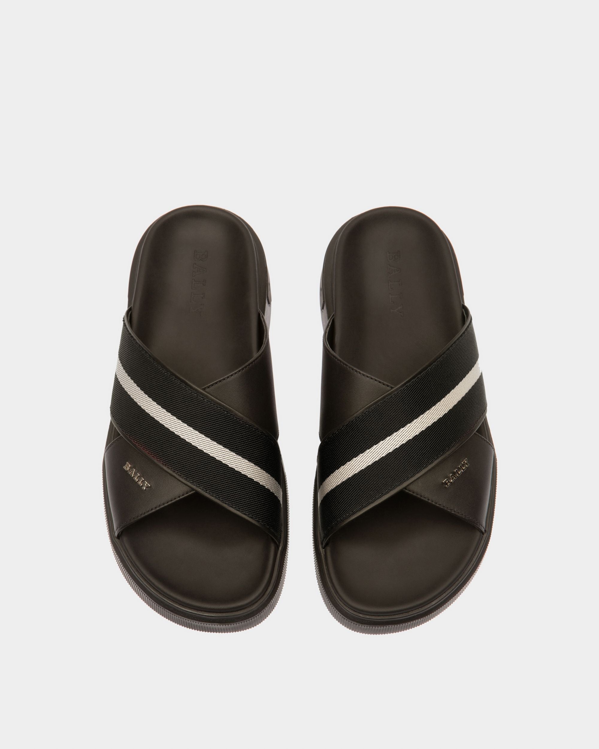 Jake Leather Sandals In Black - Men's - Bally - 02