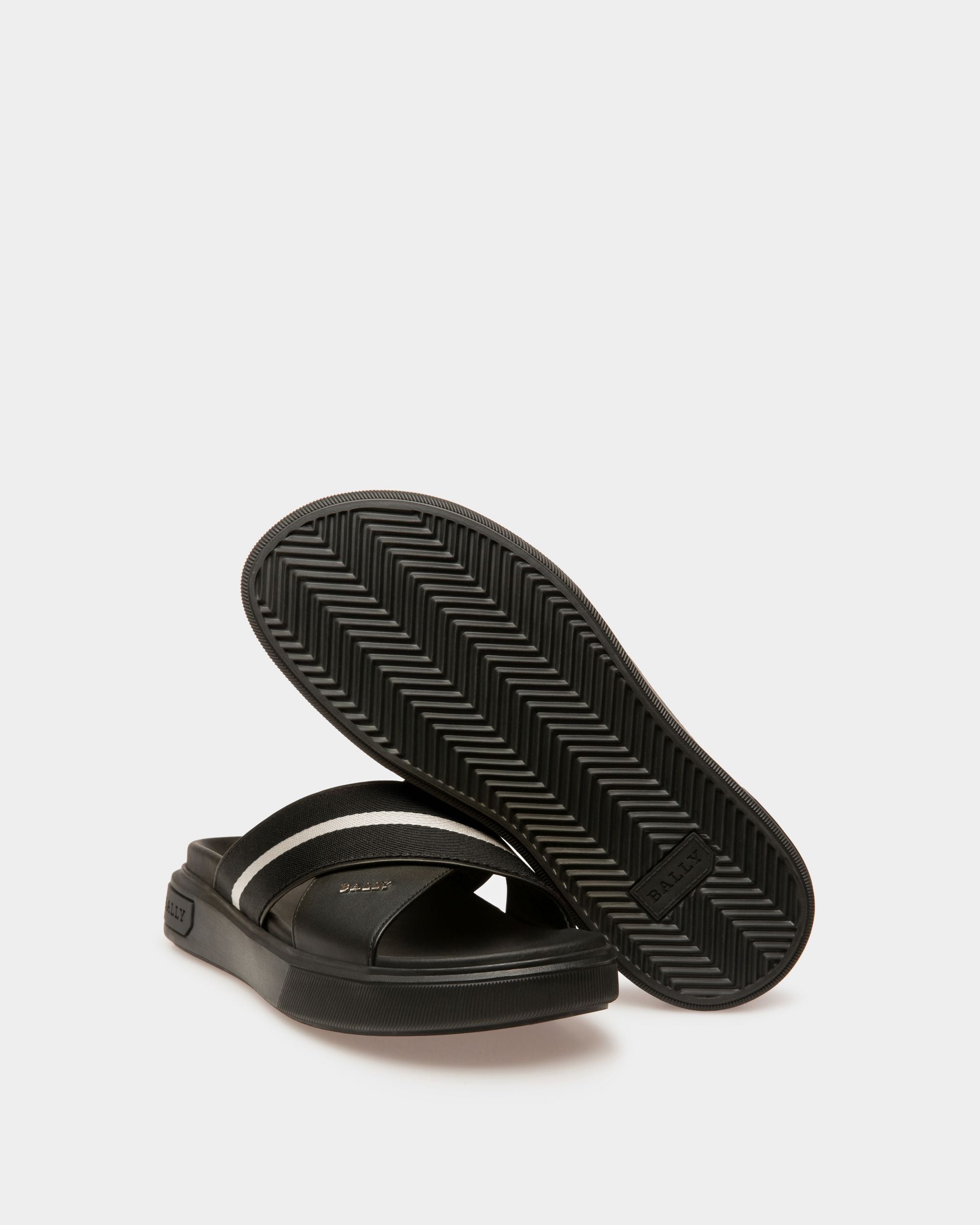 Jake Leather Sandals In Black - Men's - Bally - 04