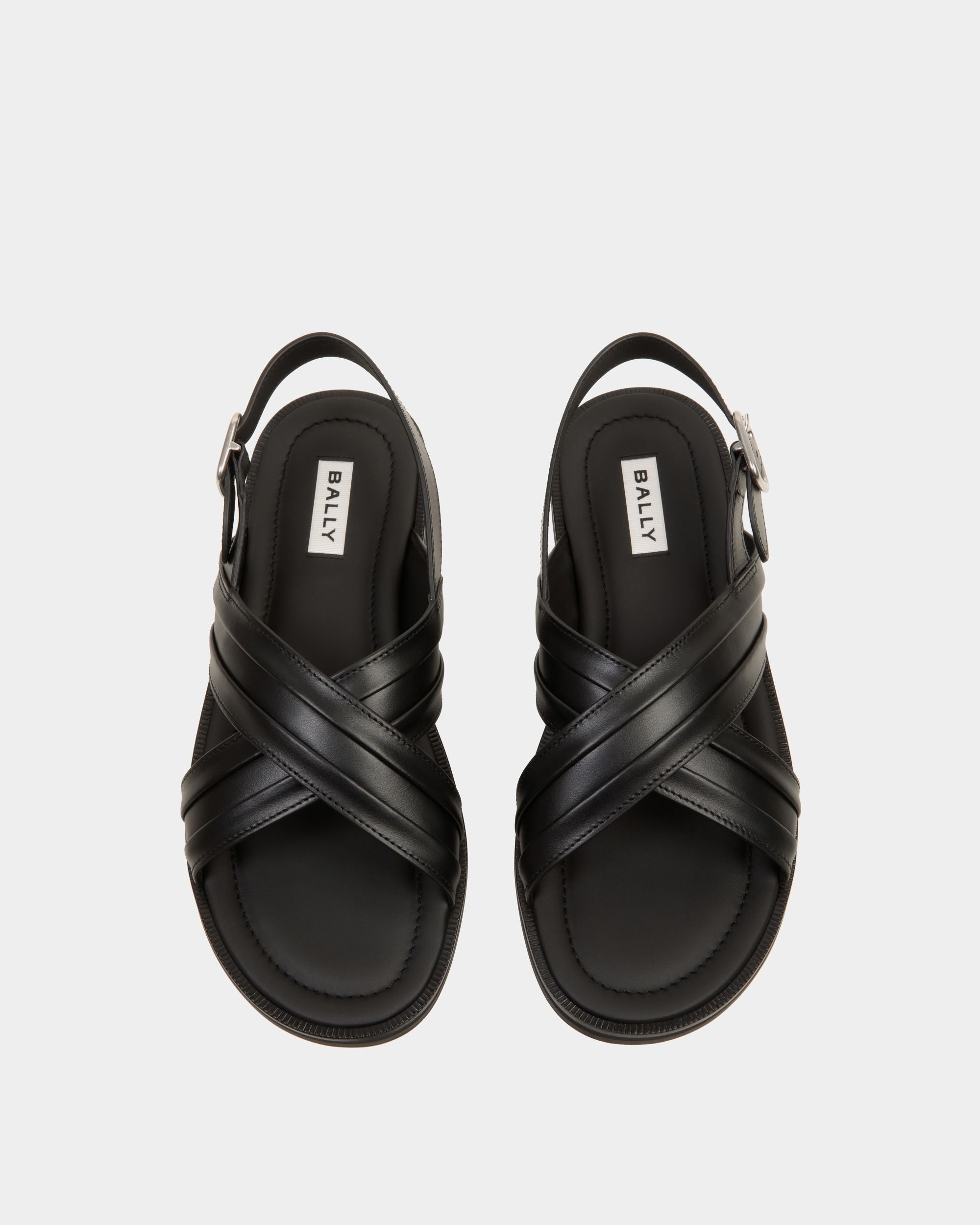Glide Sandal in Black Leather - Men's - Bally - 04