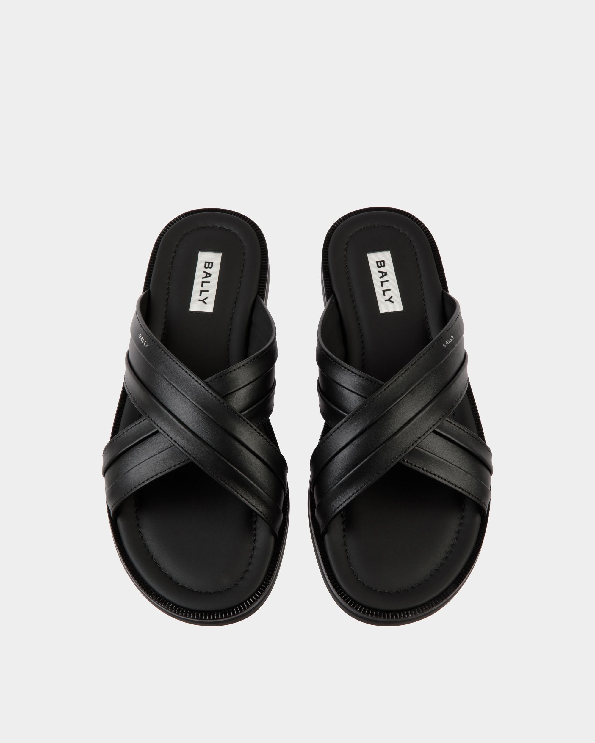 Glide Sandal In Black Leather - Men's - Bally - 04