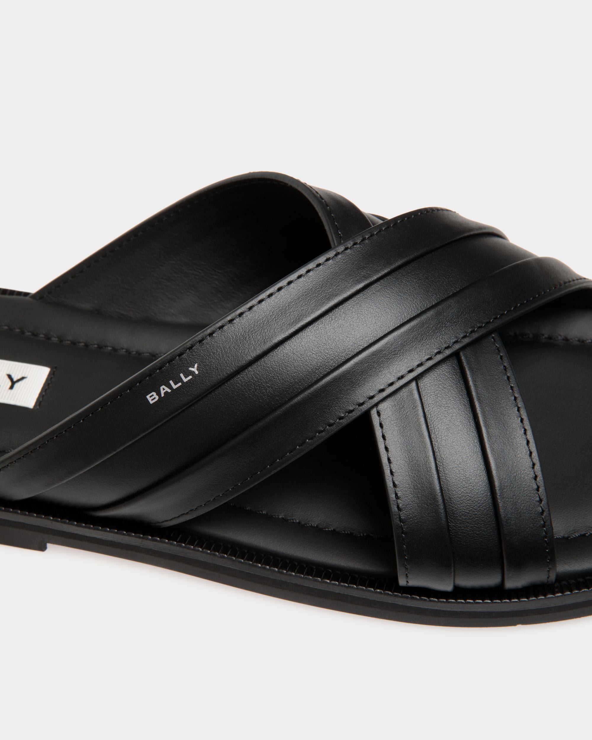 Glide Sandal In Black Leather - Men's - Bally - 05