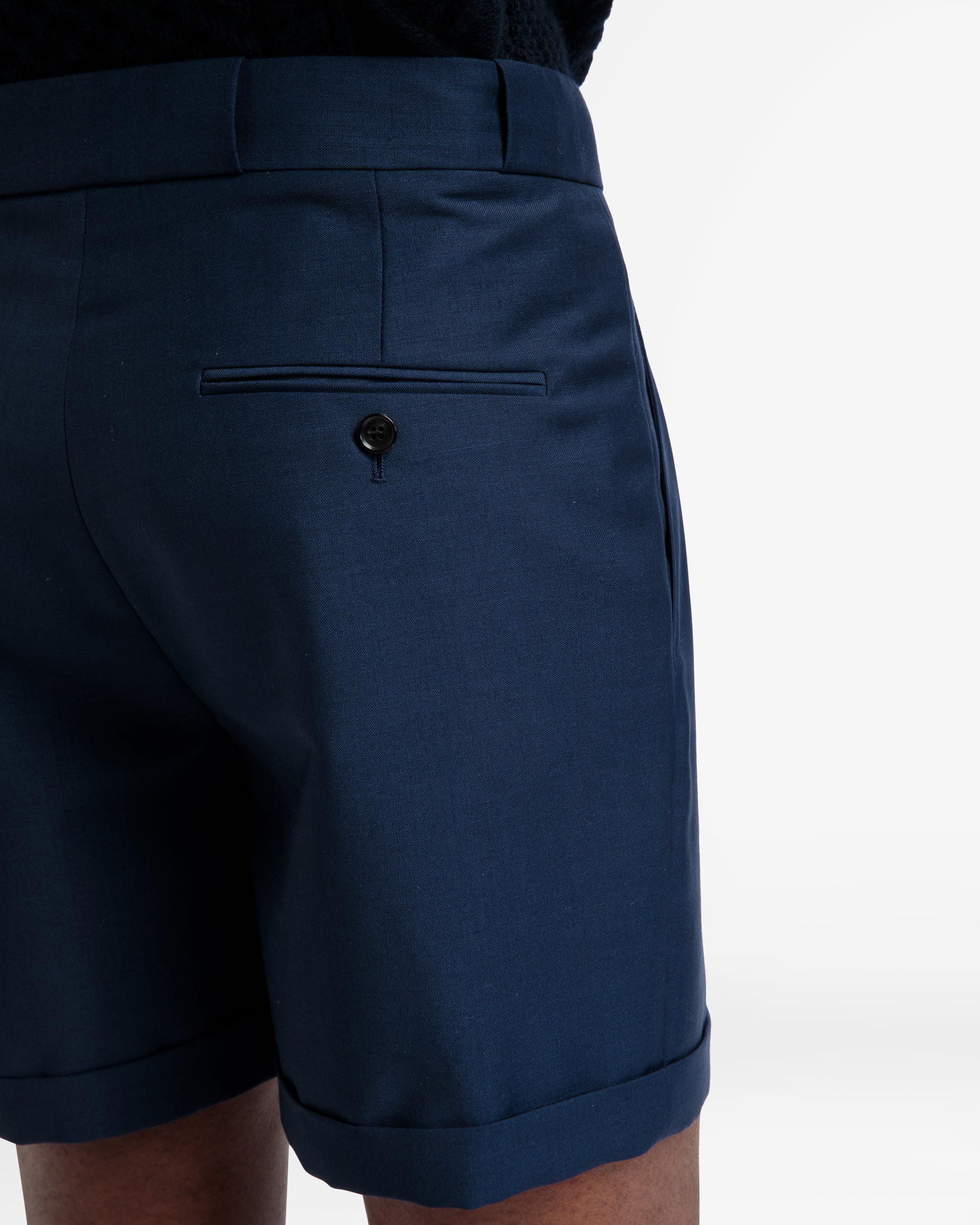 Bermuda Shorts In Navy Wool - Men's - Bally - 04