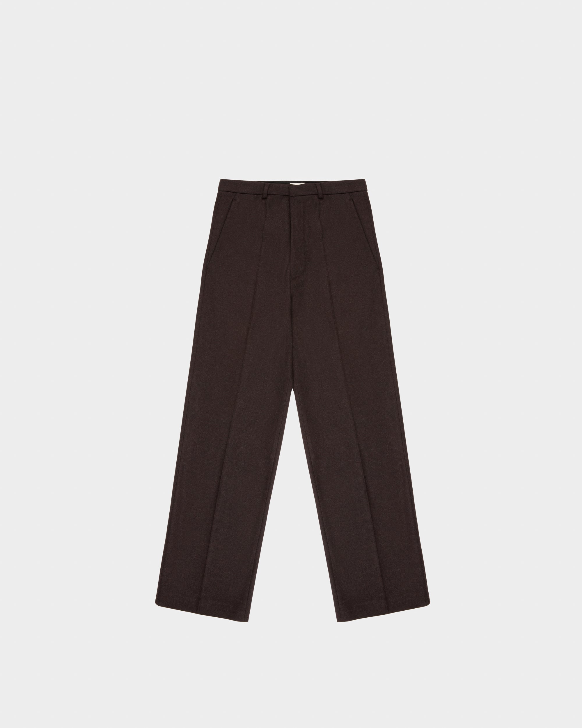 Wool Trousers In Ebony Brown - Men's - Bally - 04