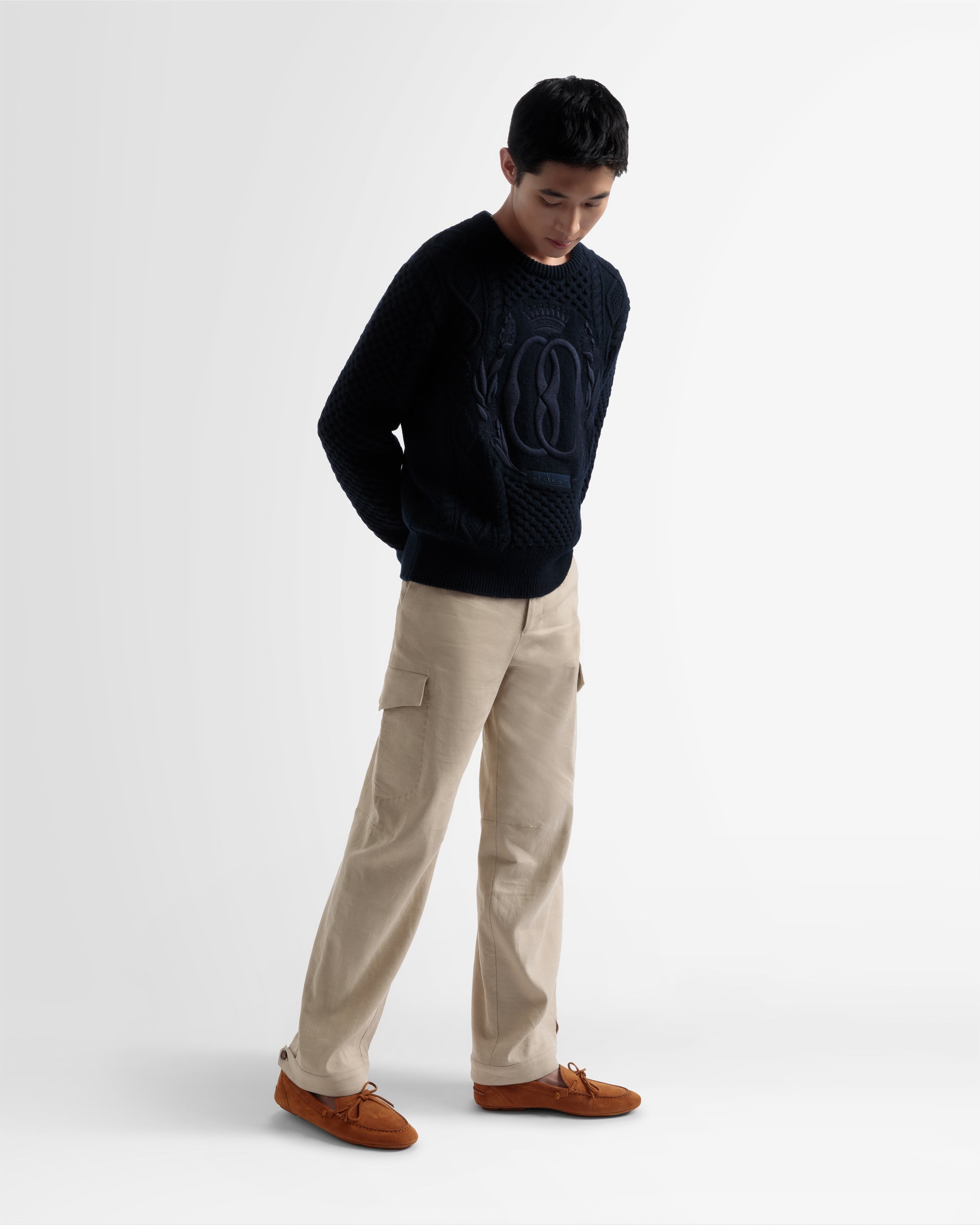 Linen Straight Pants In Beige - Men's - Bally - 05