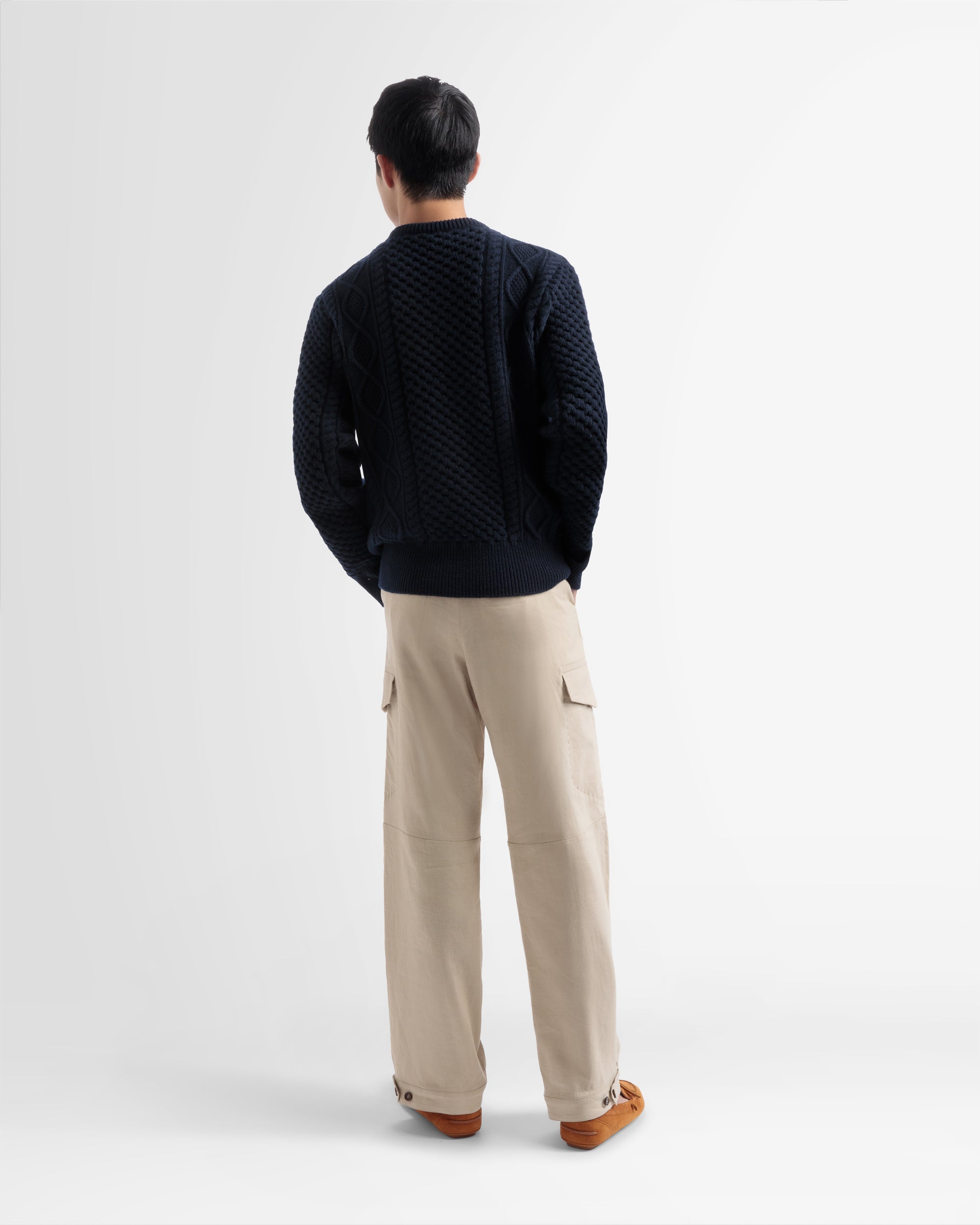 Linen Straight Pants In Beige - Men's - Bally - 06