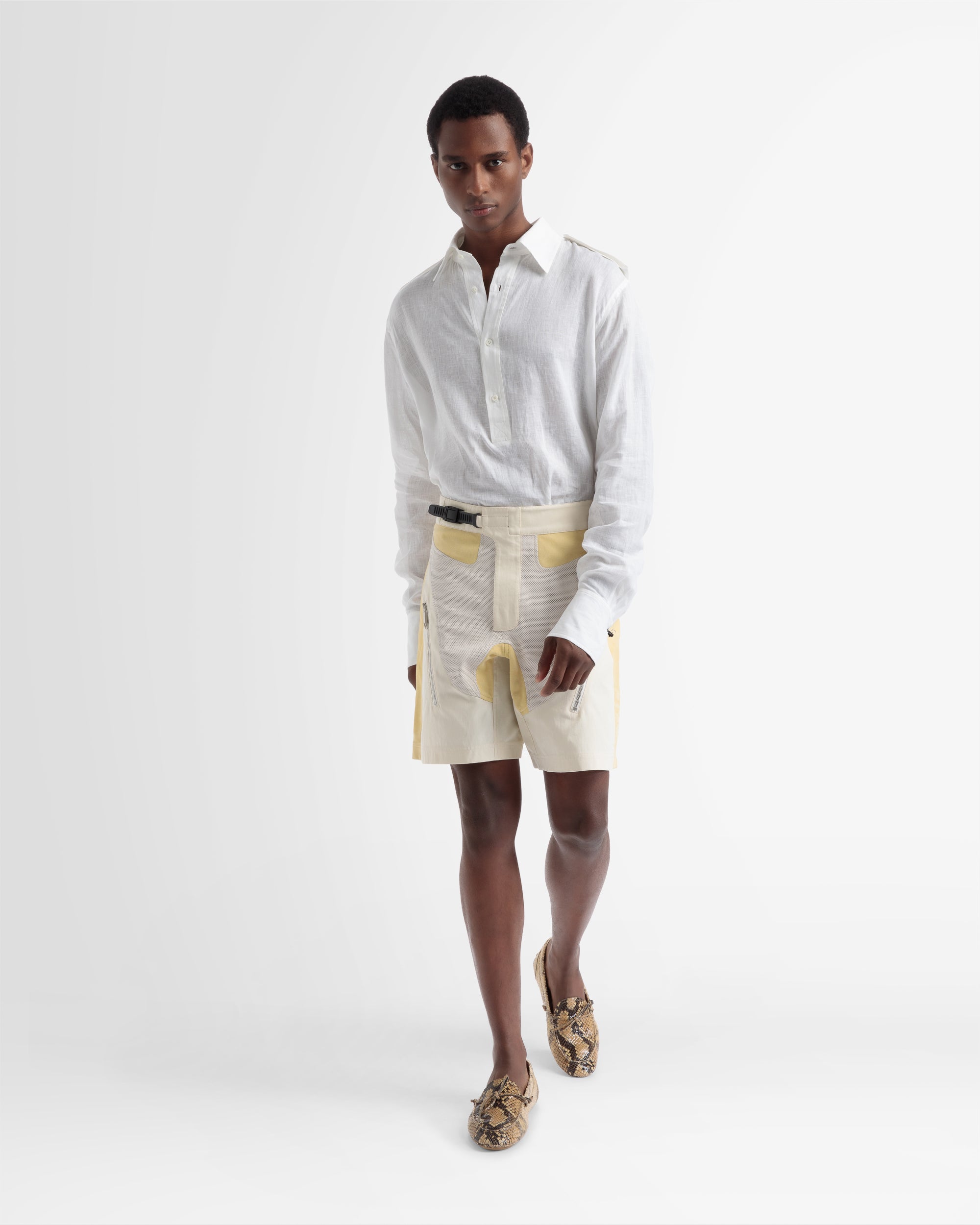 Canvas Bermuda Shorts In Multicolour - Men's - Bally - 01