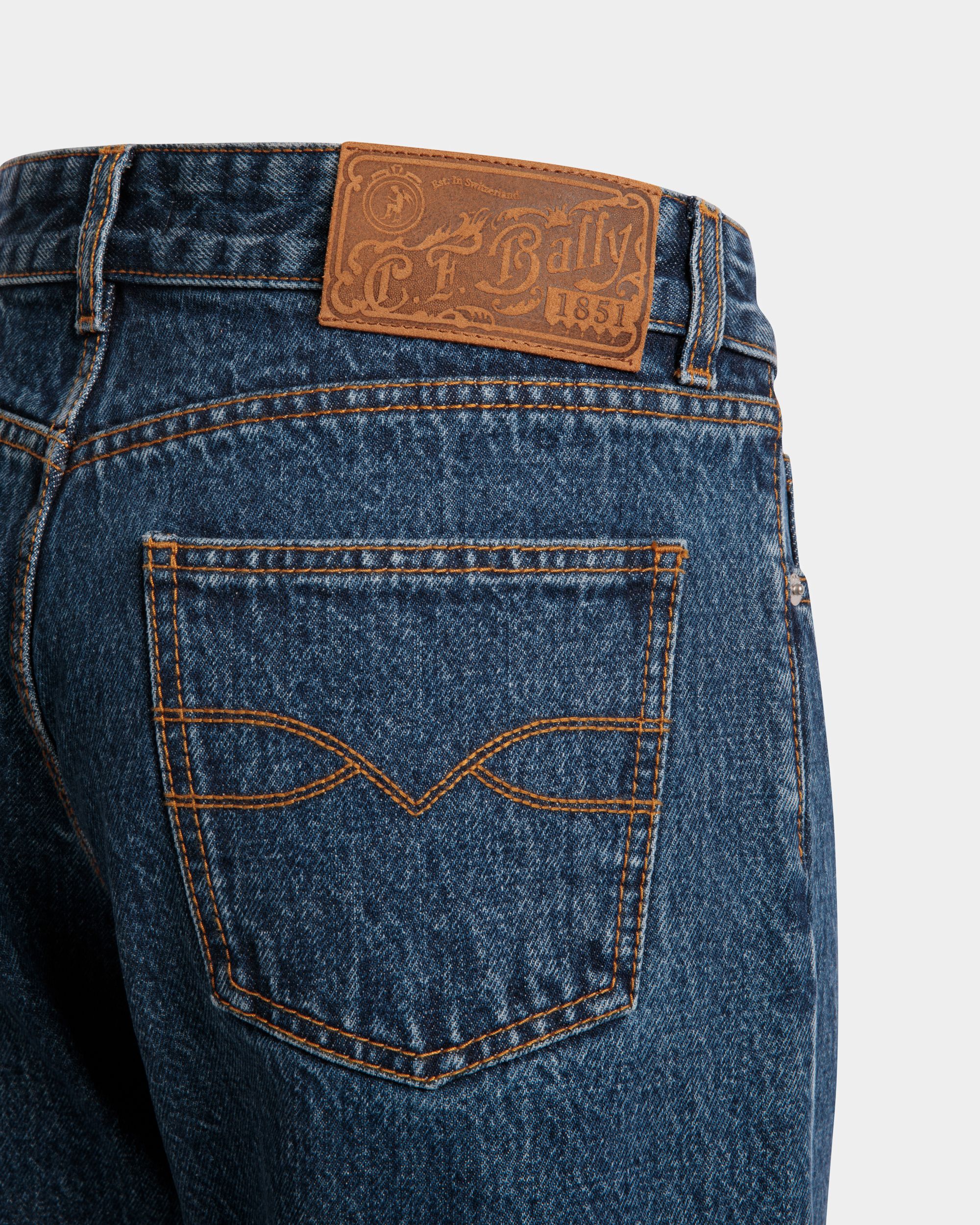 Denim Pants in Medium Blue Cotton - Men's - Bally - 04