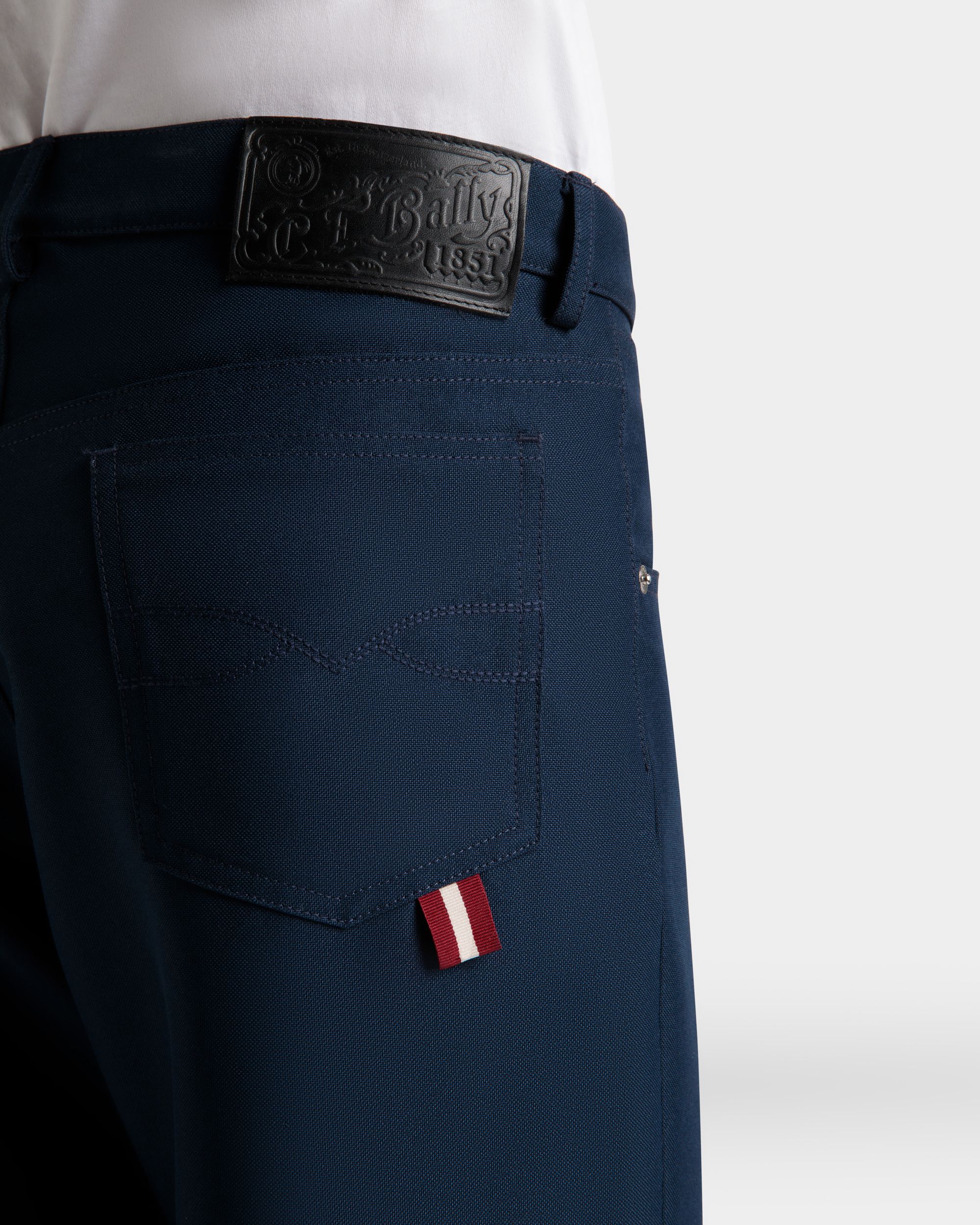 Pants In Dark Blue Synthetic Fabric - Men's - Bally - 04