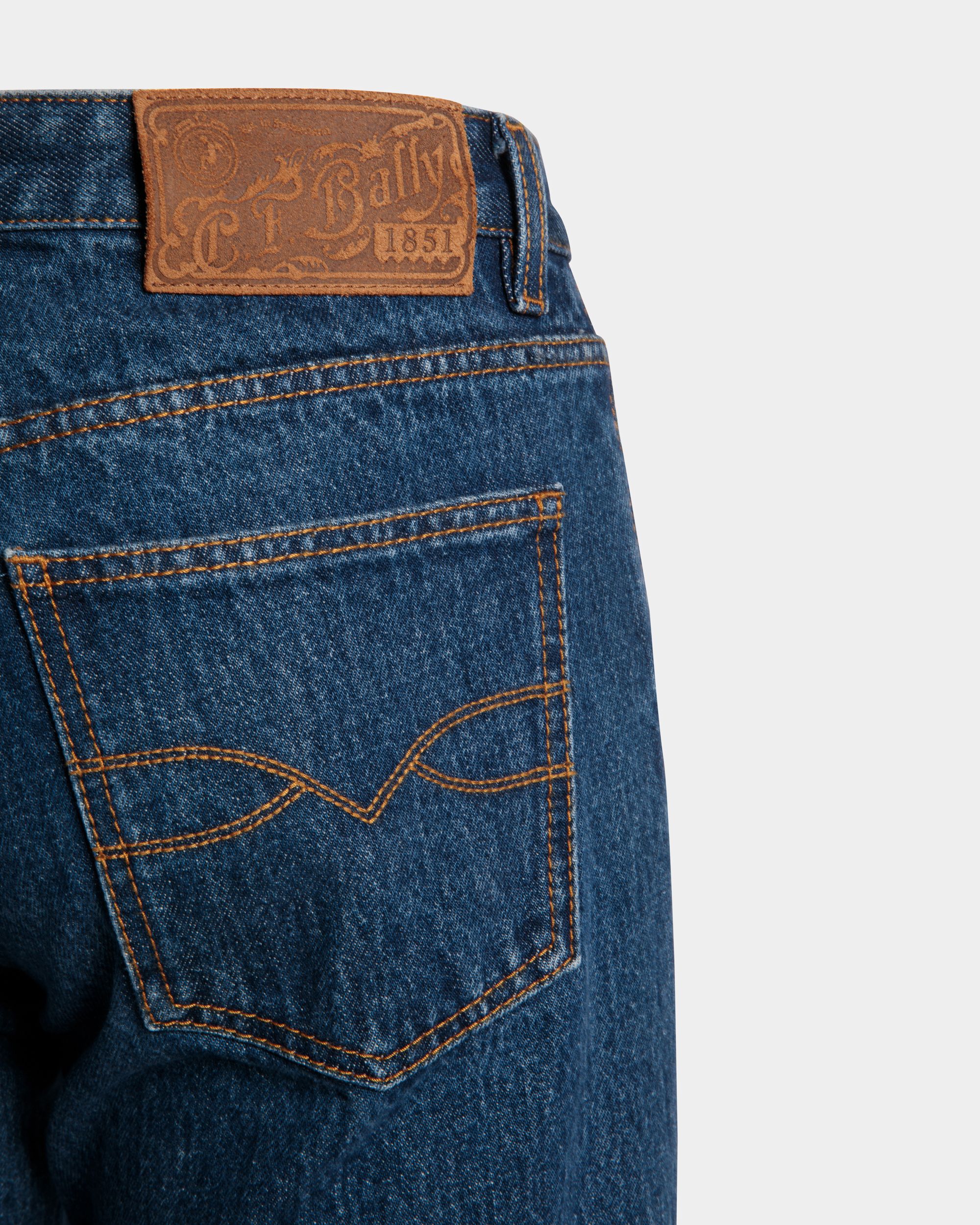 Denim Pants in Medium Blue Cotton - Men's - Bally - 04