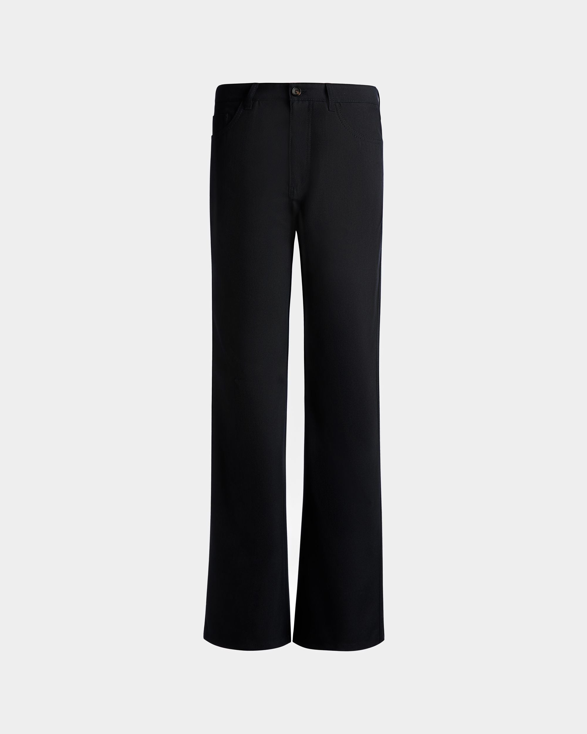 Pants in Navy Blue Wool Blend - Men's - Bally - 01