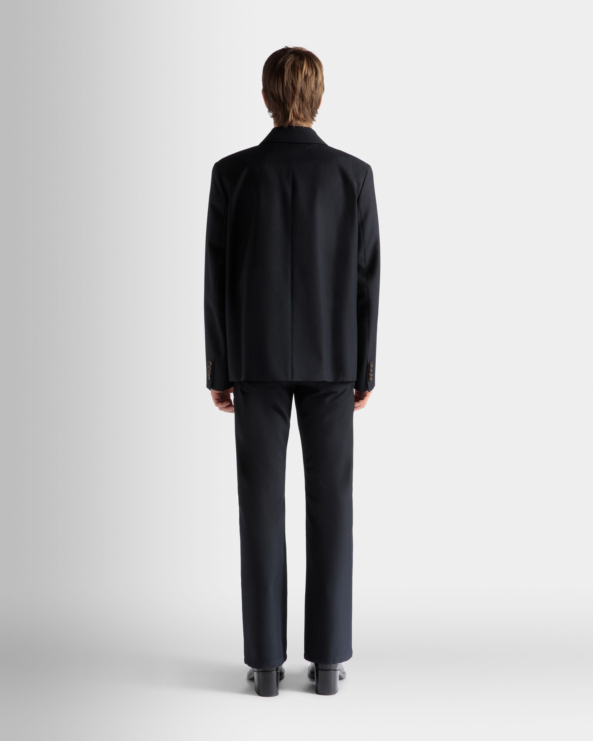 Pants in Navy Blue Wool Blend - Men's - Bally - 06