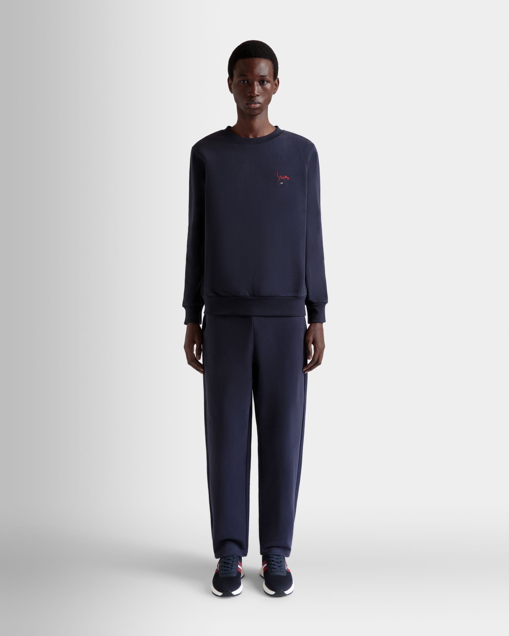 Sweatpants in Navy Blue Cotton - Men's - Bally - 02