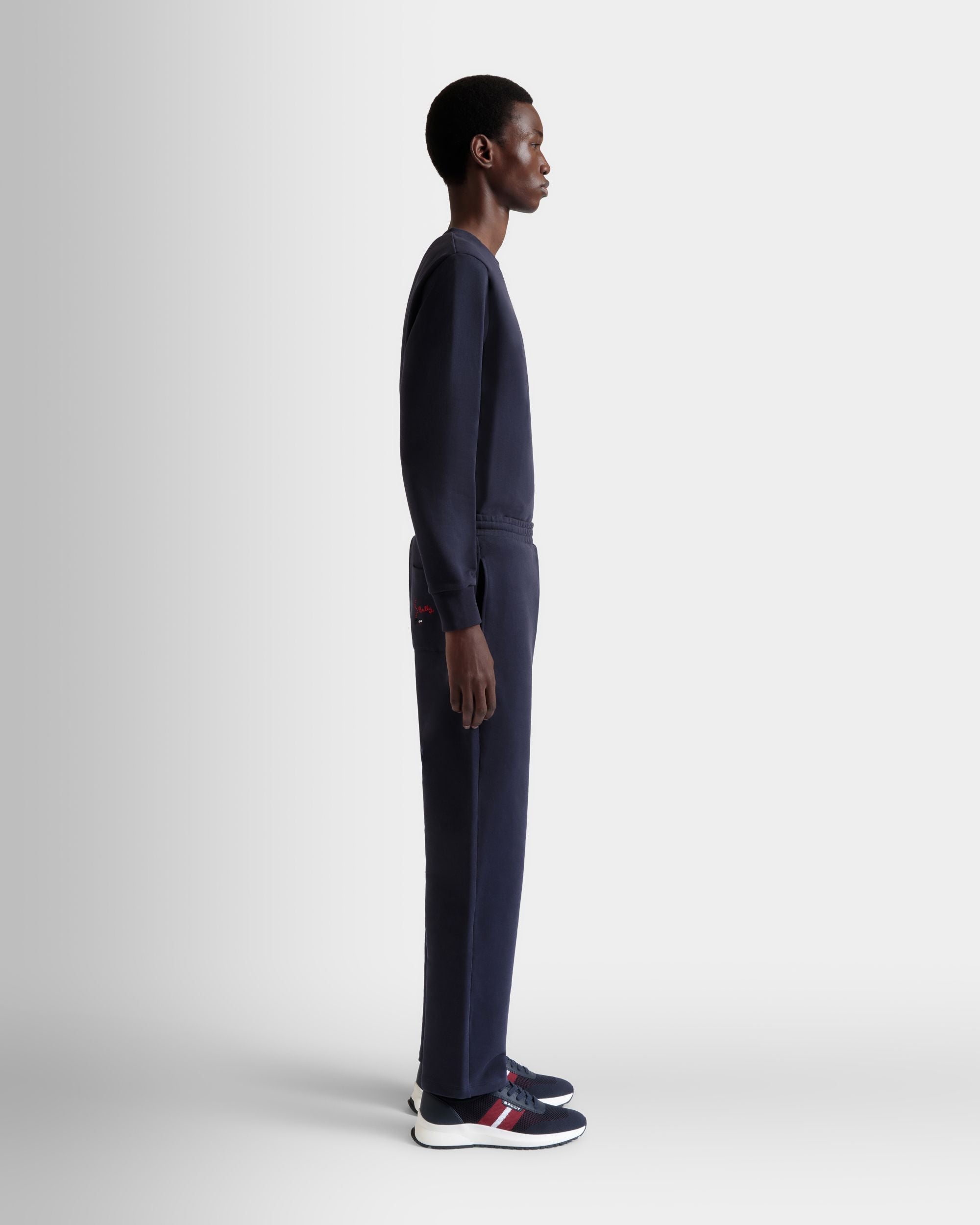 Sweatpants in Navy Blue Cotton - Men's - Bally - 05