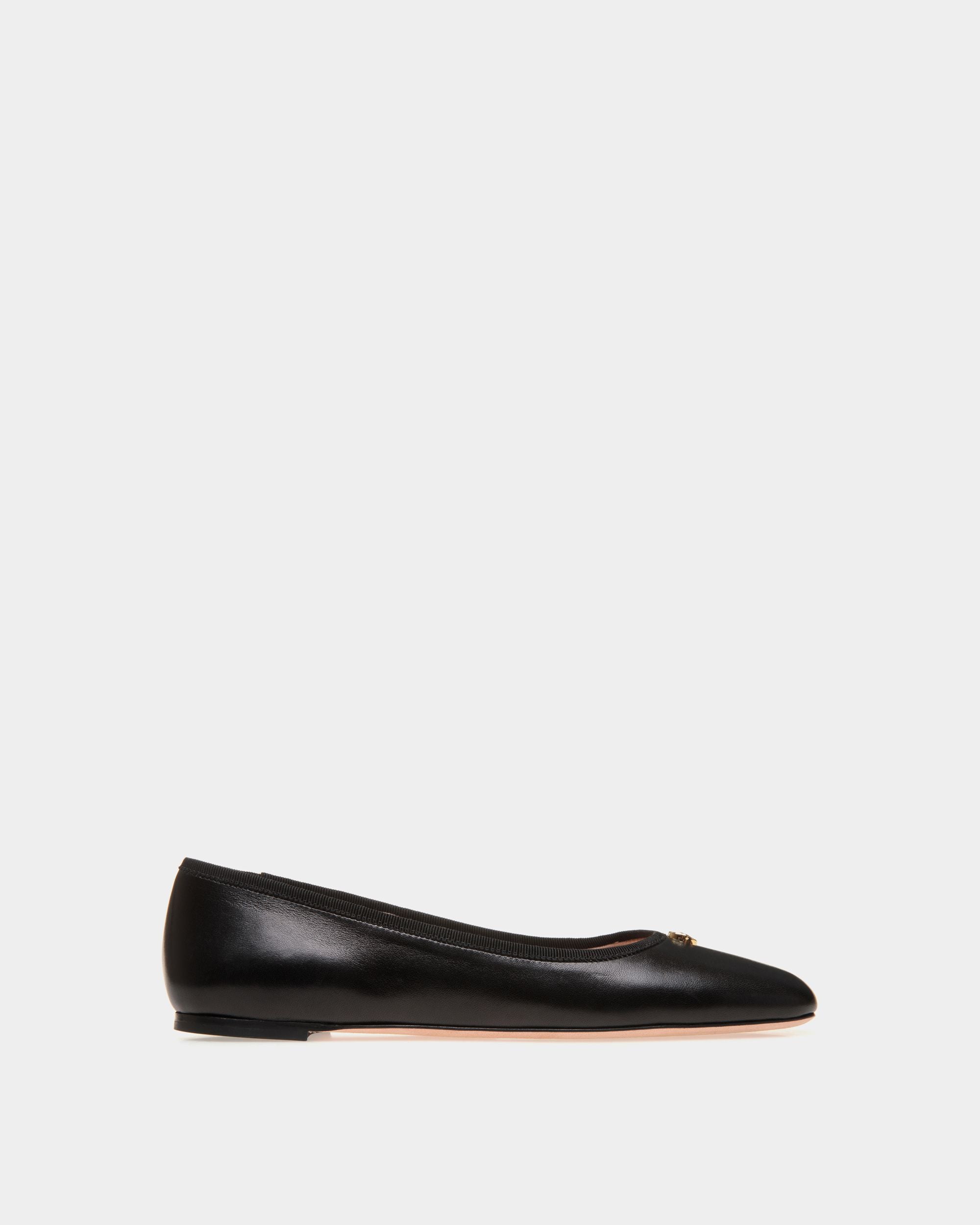Ballyrina Flat In Black Nappa Leather - Women's - Bally - 01