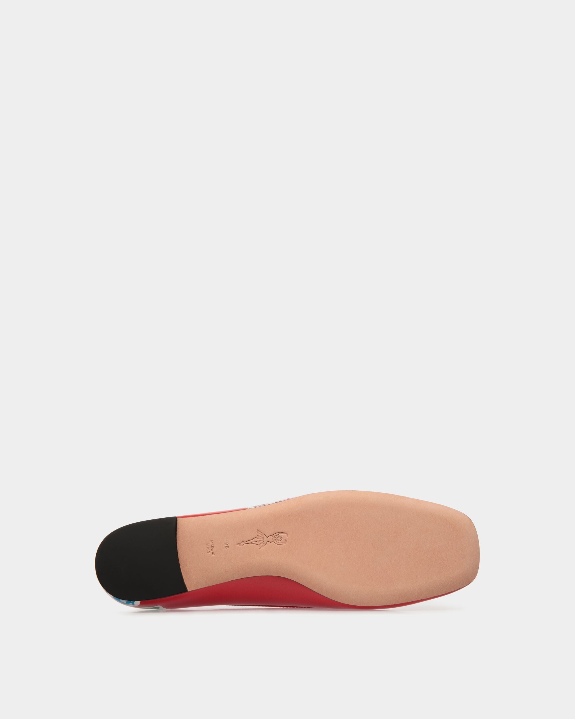Ballyrina Flat in Strawberry Print Brushed Leather - Women's - Bally - 05