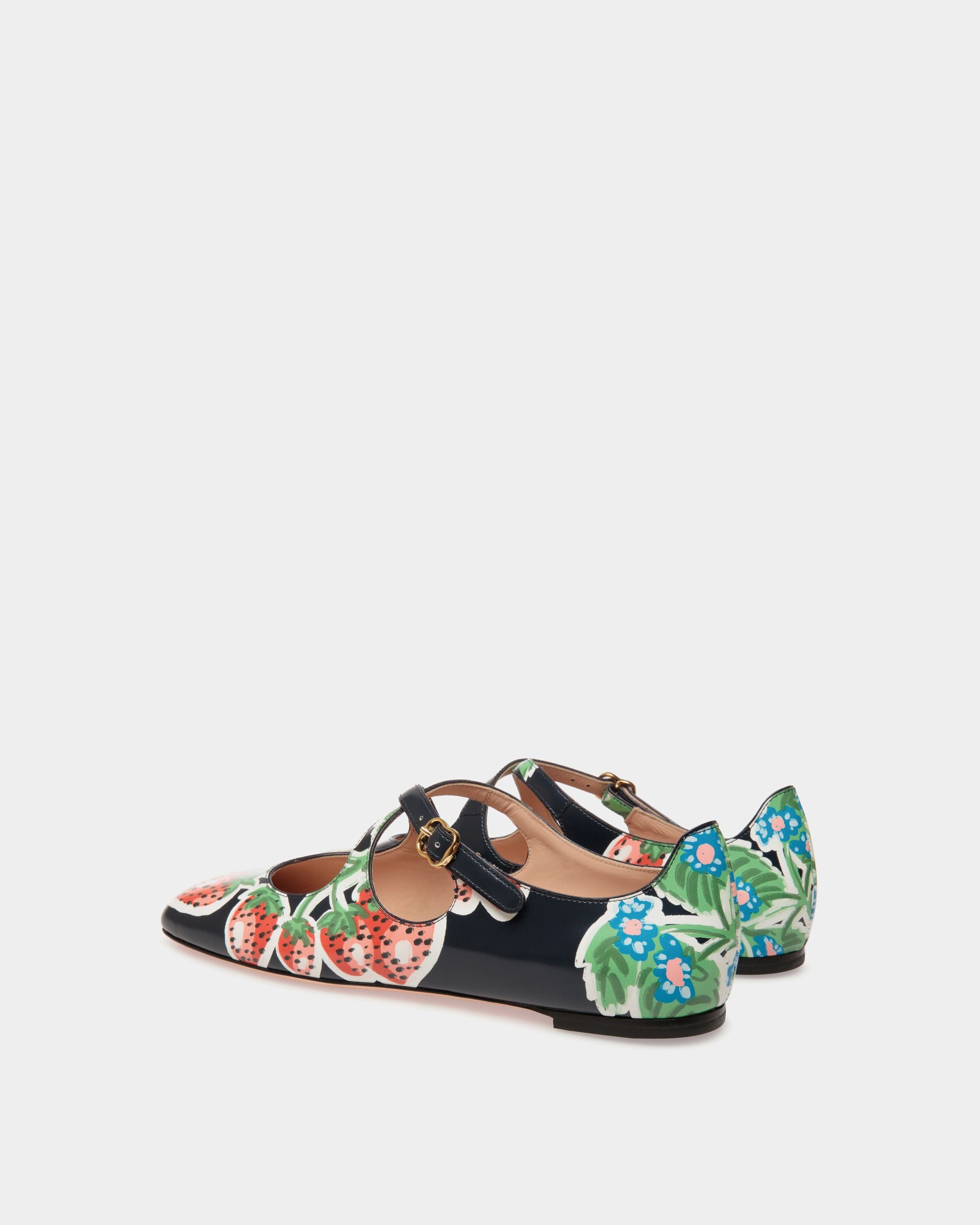 Ballyrina Flat in Strawberry Print Brushed Leather - Women's - Bally - 04
