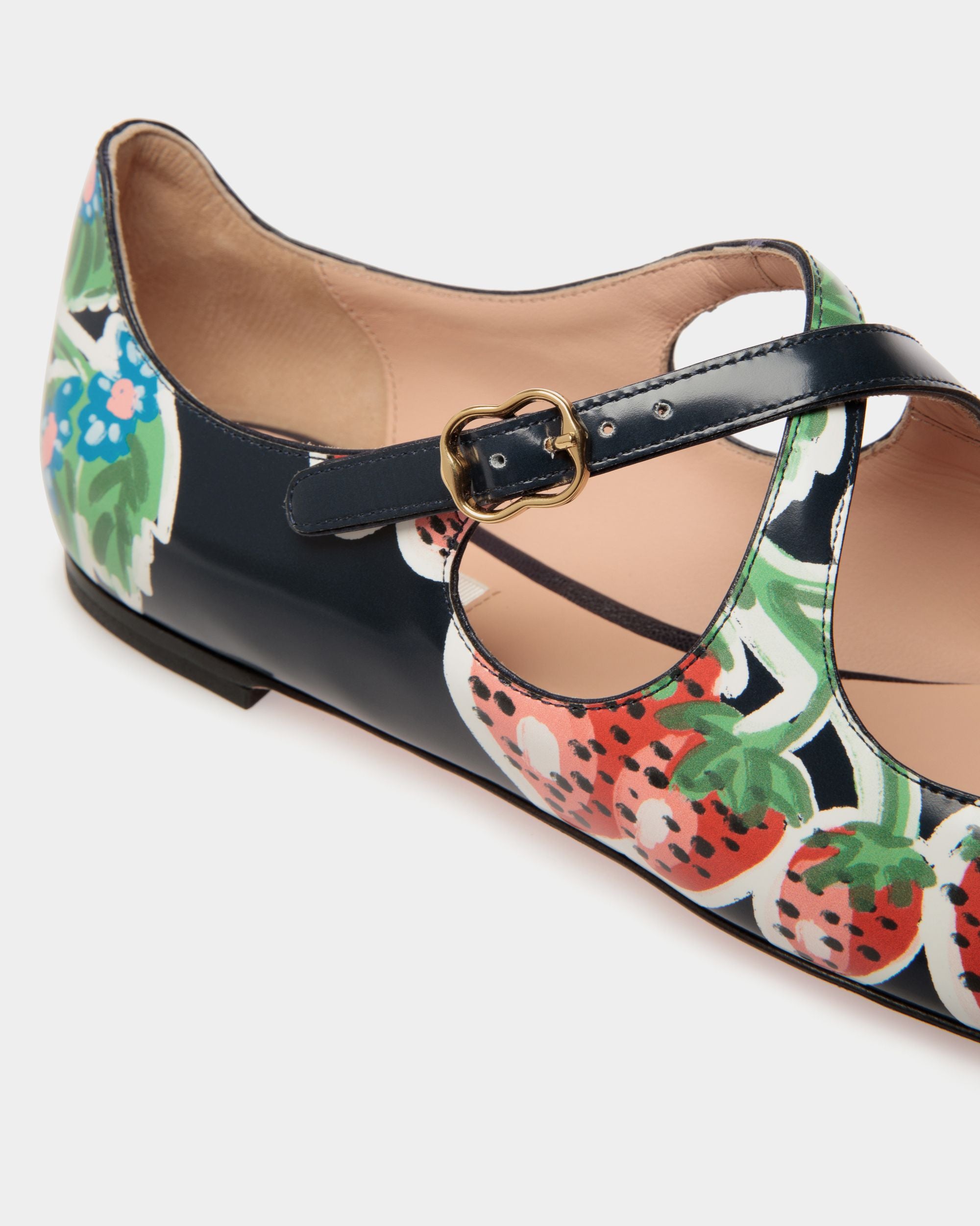 Ballyrina Flat in Strawberry Print Brushed Leather - Women's - Bally - 06