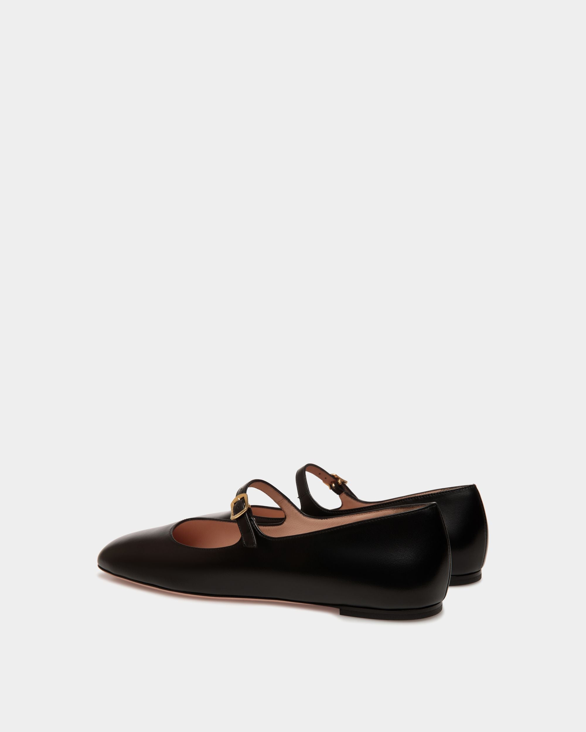 Ballyrina Flat in Black Leather - Women's - Bally - 04